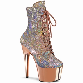 7 Inch Heel ADORE-1020HM Rose Gold Holo Metallic Pu