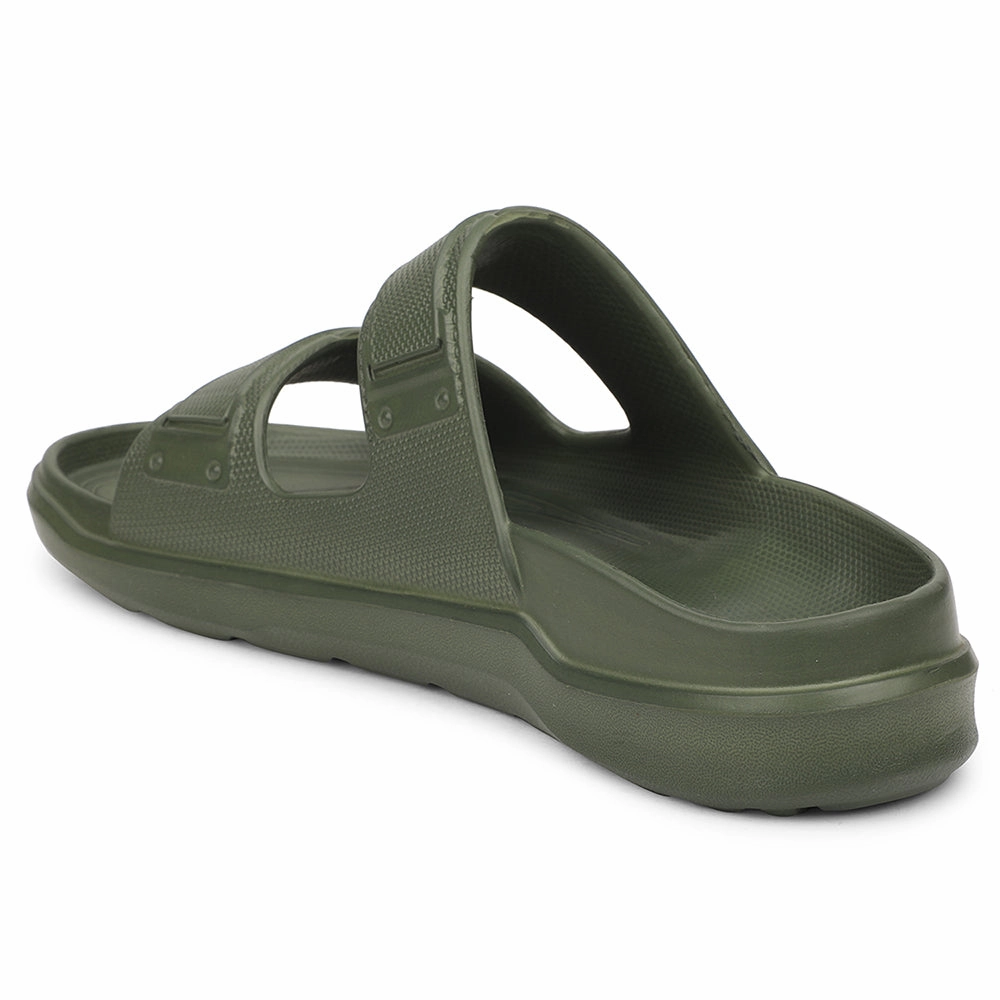 A-HA Olive Green Casual Slides For Men FDL-2 By Liberty