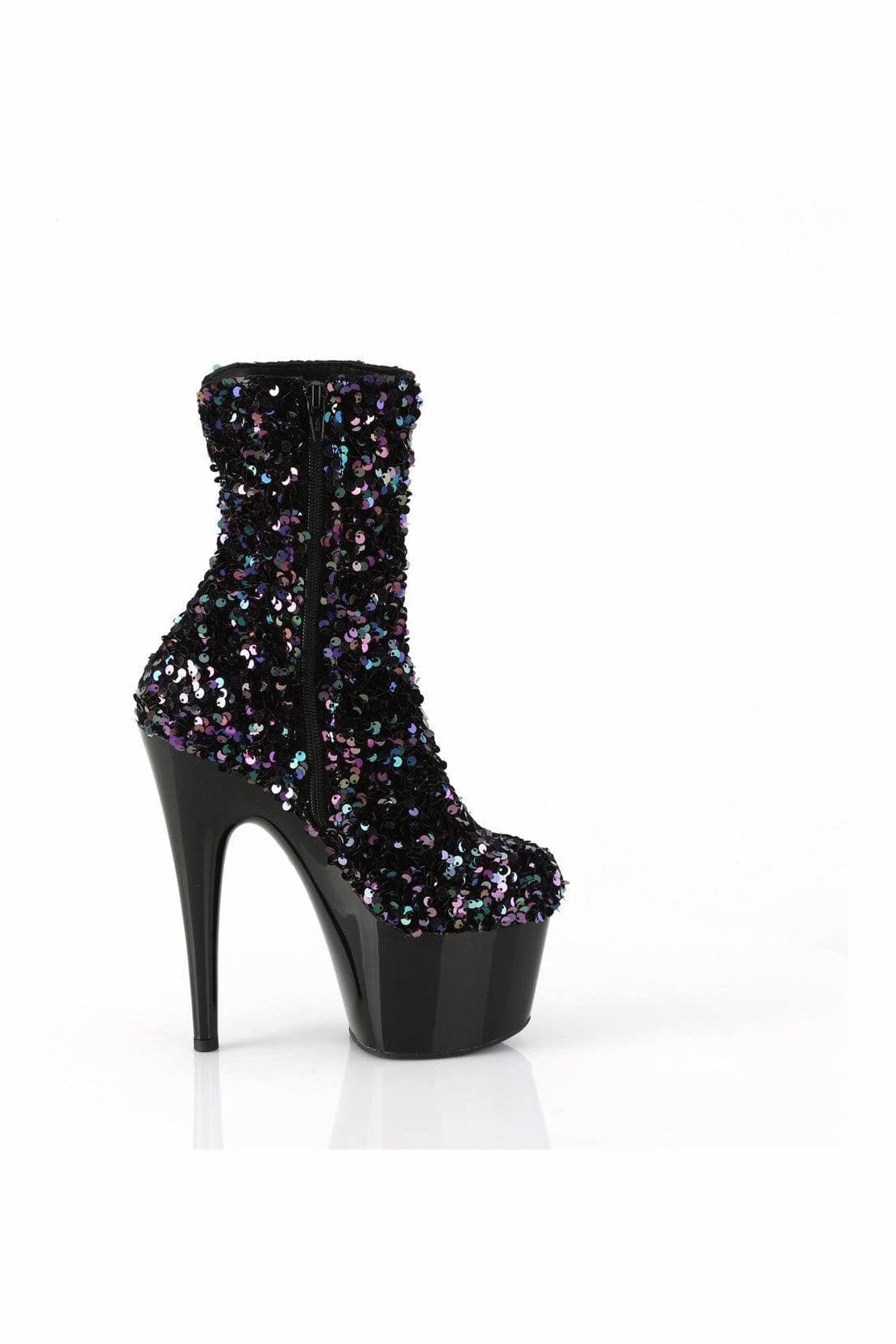 ADORE-1042SQ Black Sequins Ankle Boot