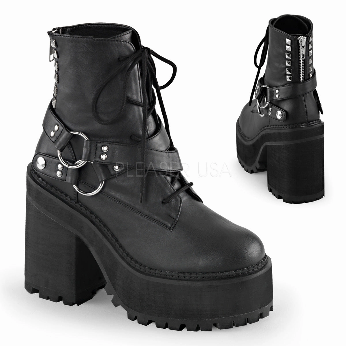 ASSAULT-101  Black Vegan Leather