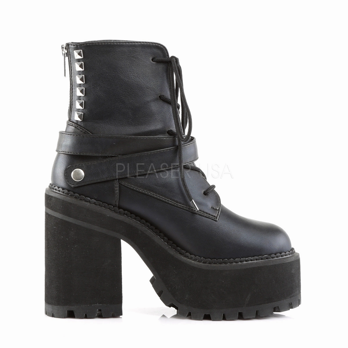 ASSAULT-101  Black Vegan Leather