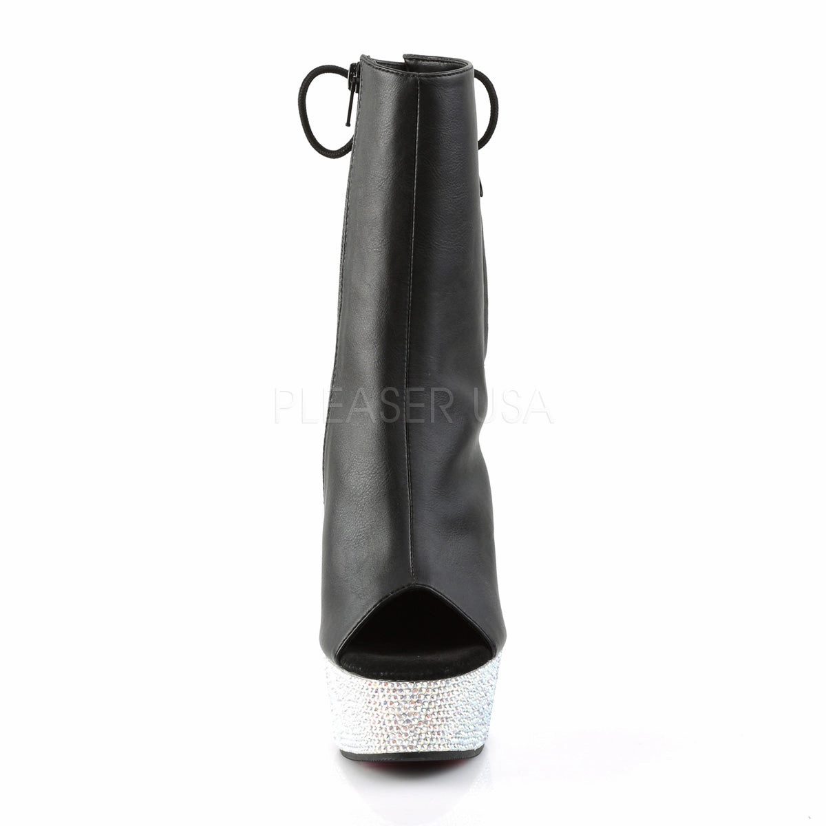BEJEWELED-1018DM-6  Black Faux Leather/Silver Multi RS
