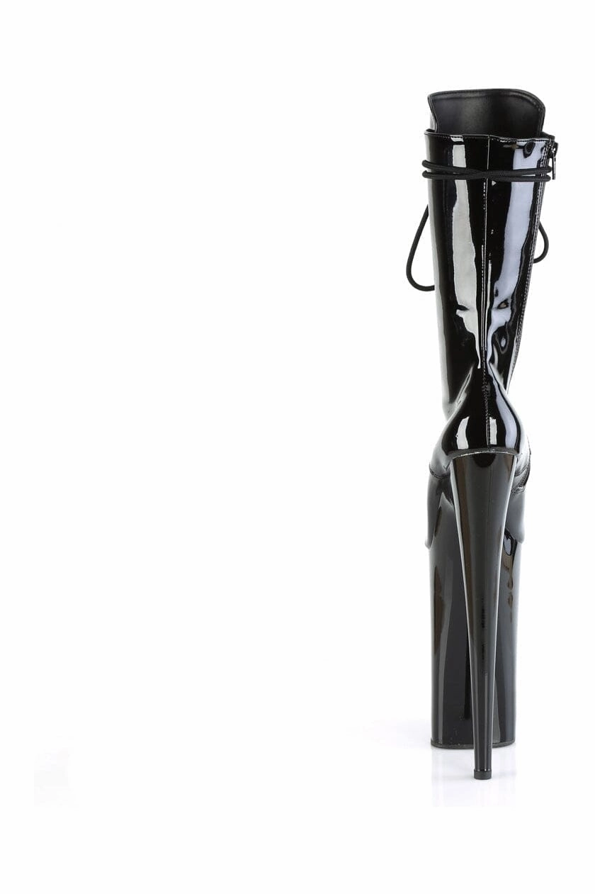 BEYOND-1050 Black Patent Knee Boot