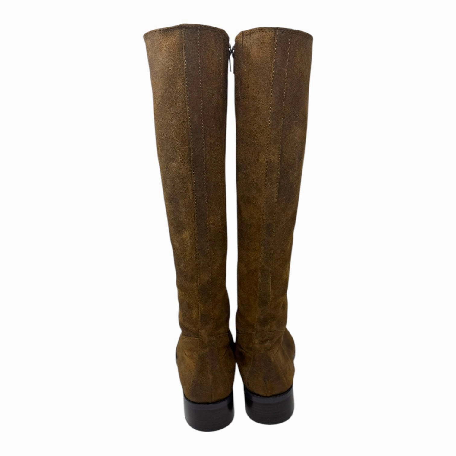 Bixbi Waxed Suede Boots By Donald Pliner In Brown, Size: 6.5