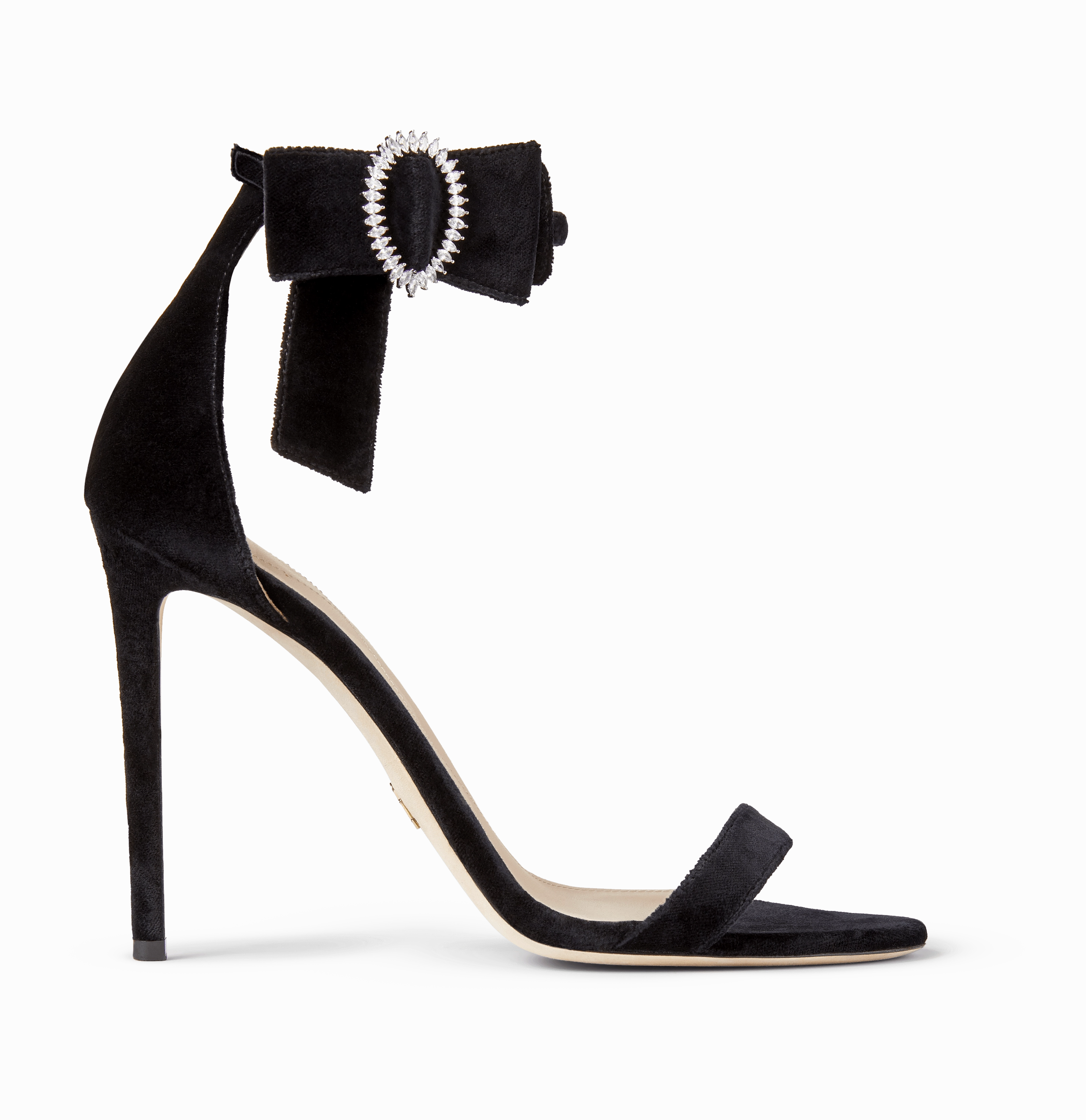 Black Velvet Bow Sandals