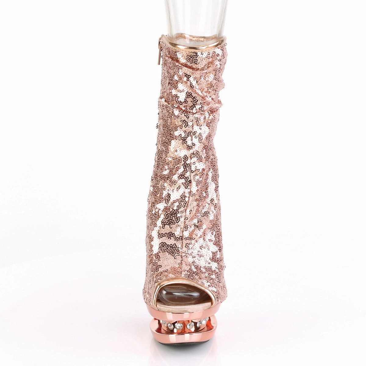 BLONDIE-R-1008  Rose Gold Sequins/Rose Gold Chrome