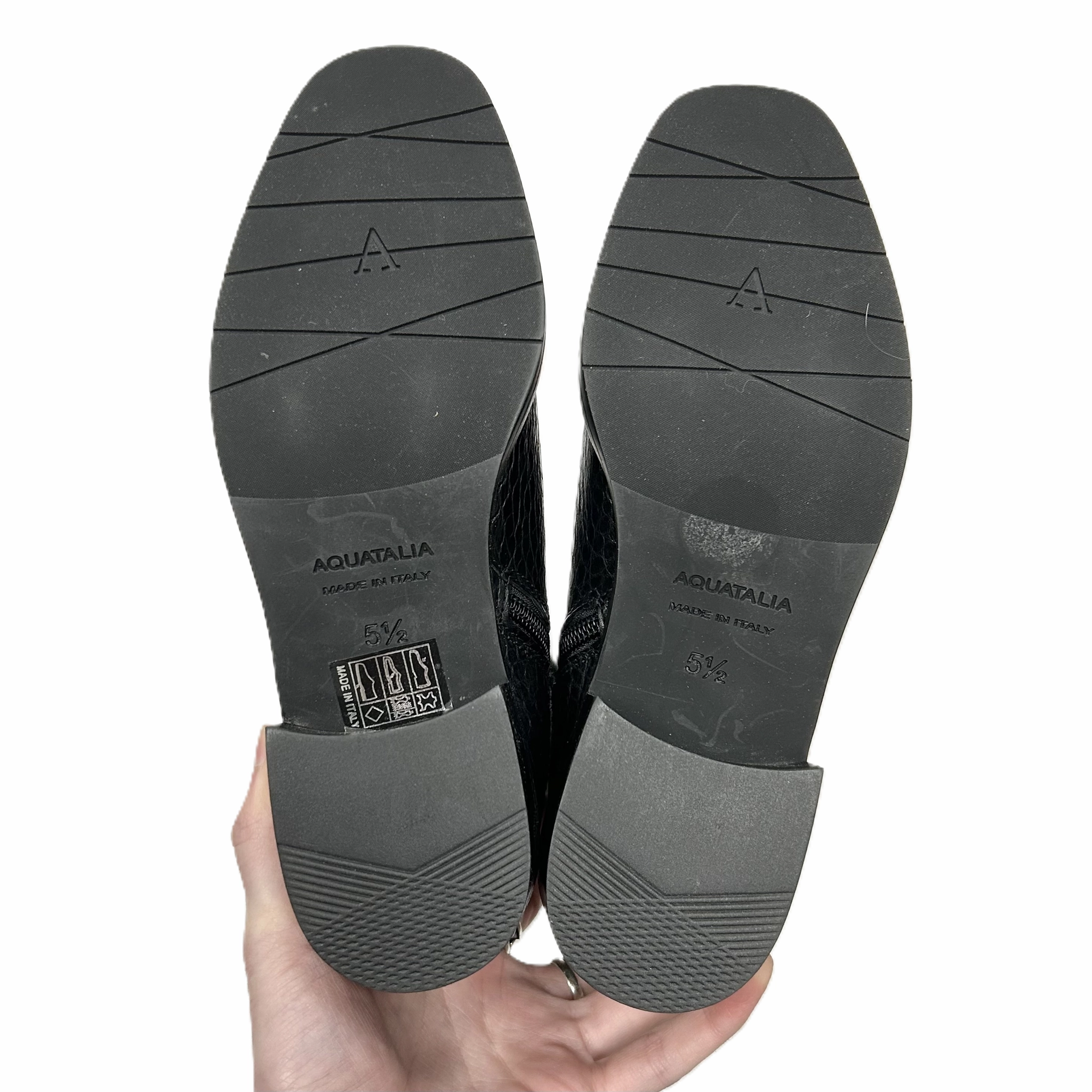 Boots Ankle Heels By Aquatalia In Black, Size: 5.5