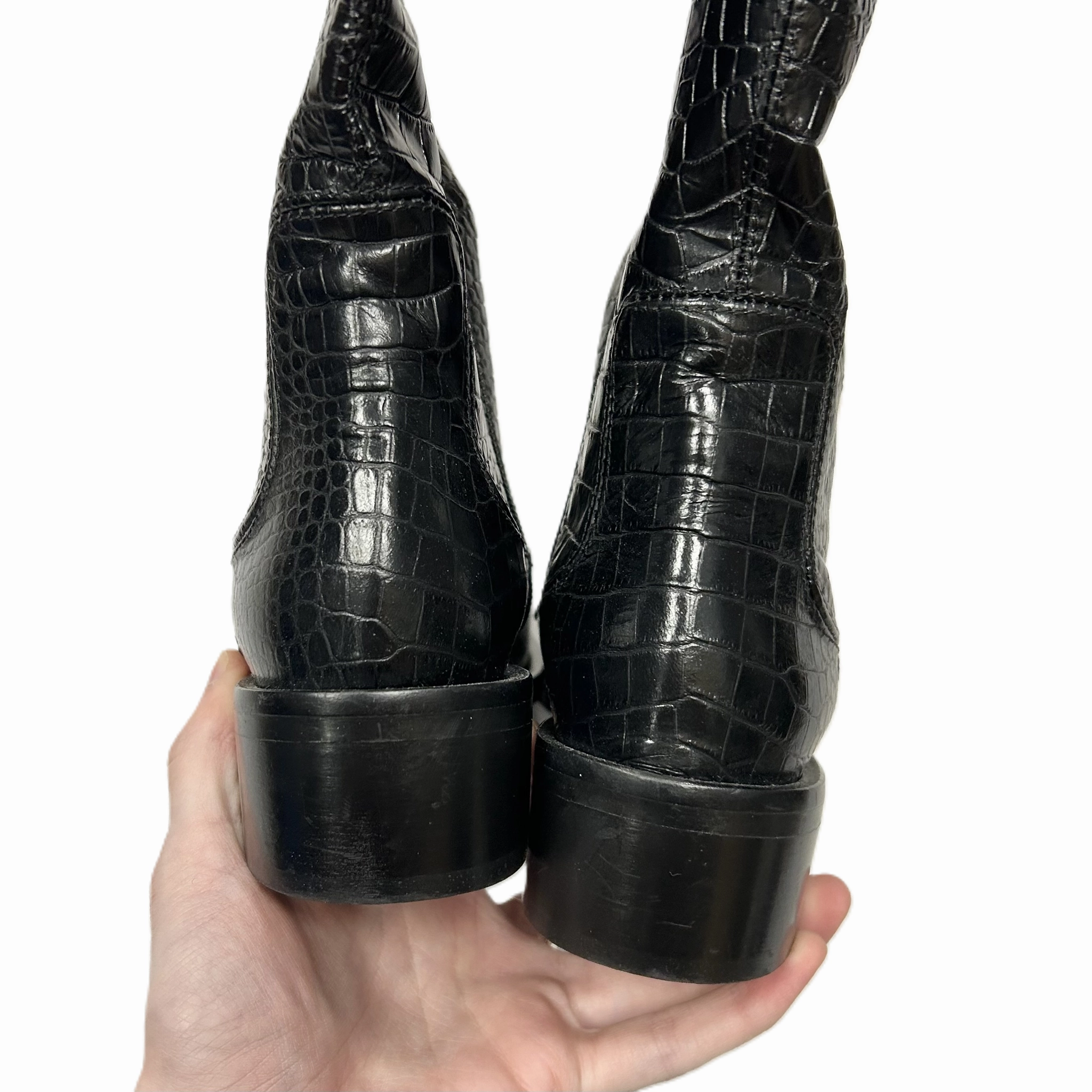 Boots Ankle Heels By Aquatalia In Black, Size: 5.5