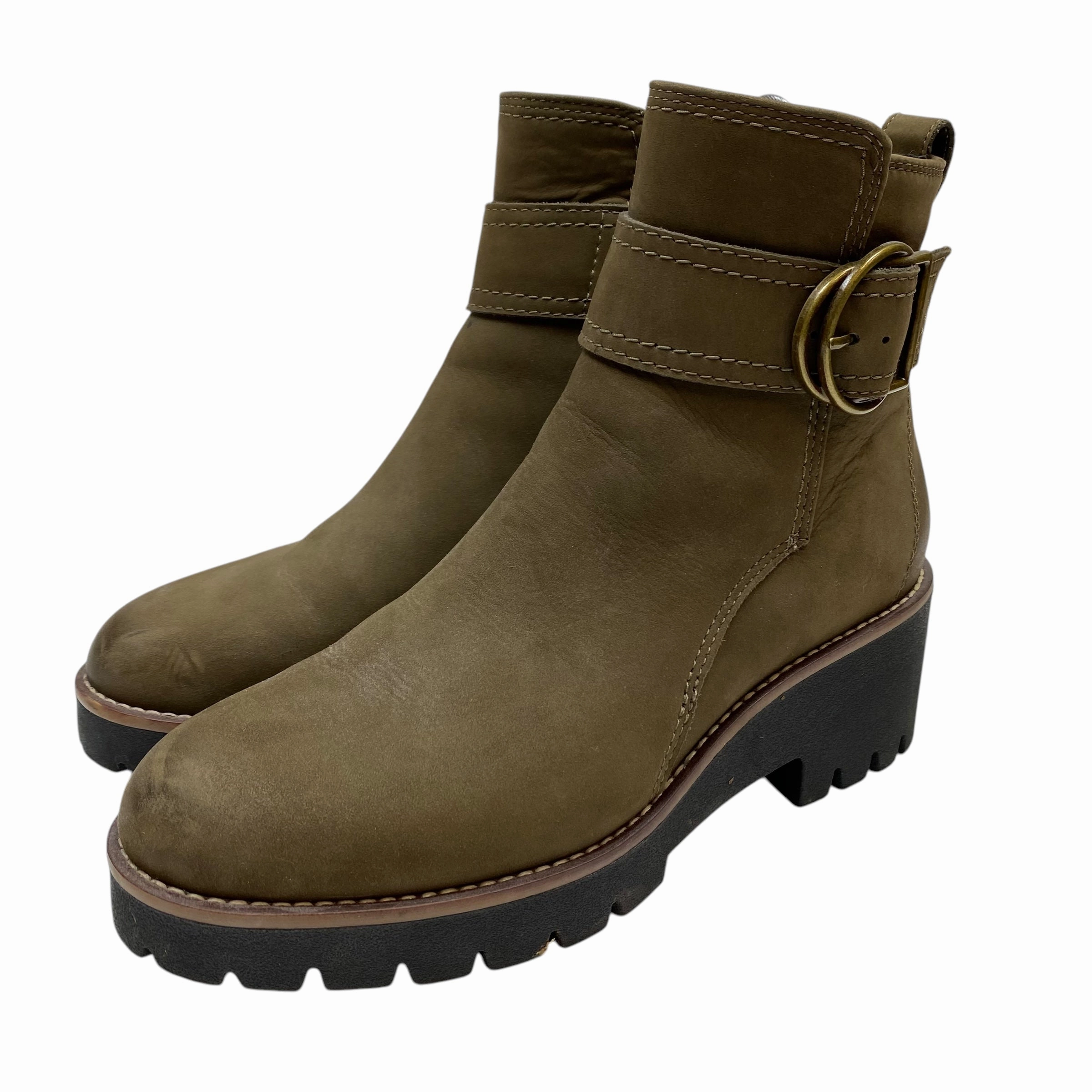 Boots Ankle Heels By Blondo In Brown, Size: 8