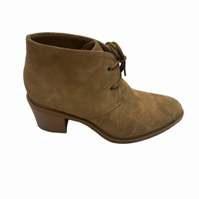 Boots Ankle Heels By Clarks In Brown, Size: 10