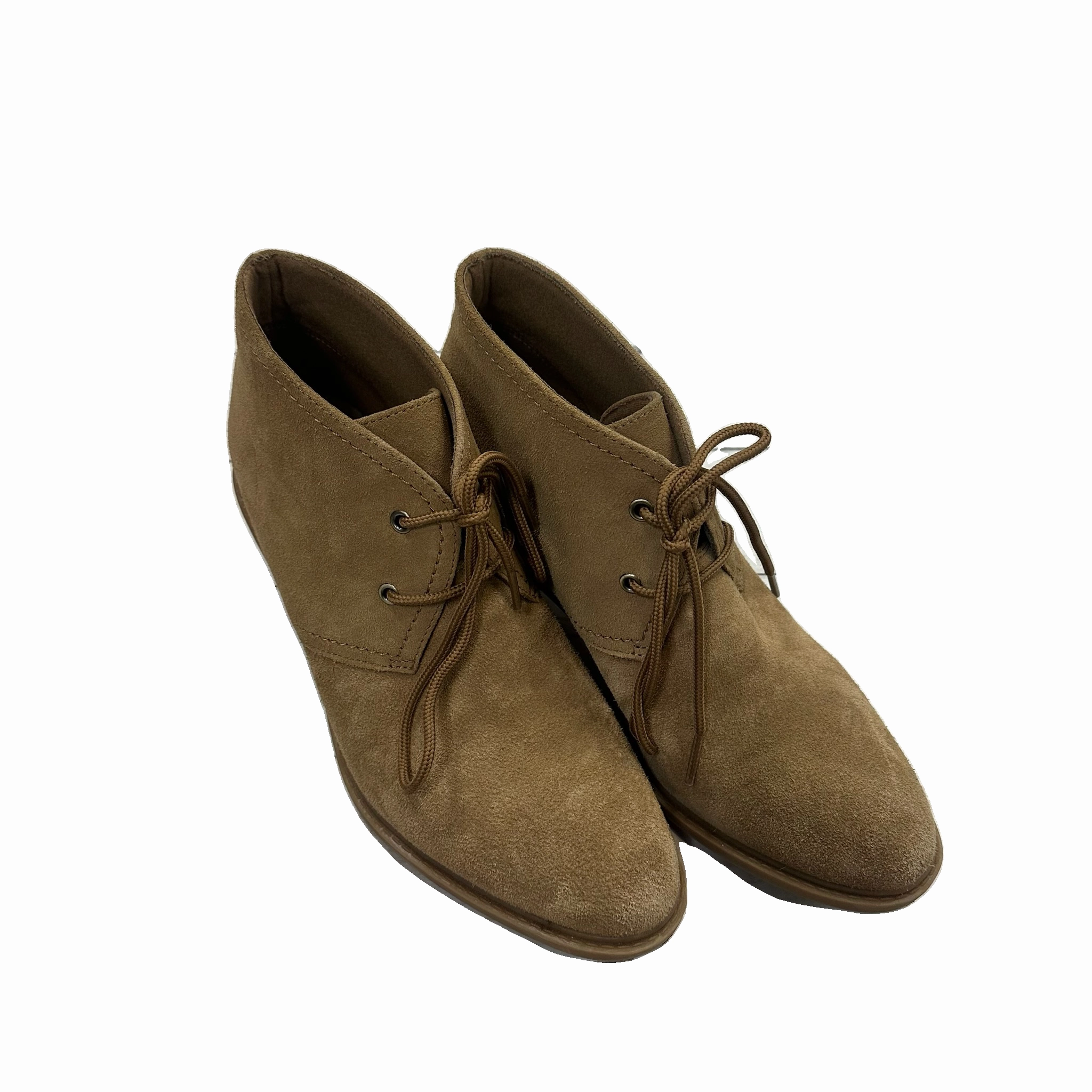 Boots Ankle Heels By Clarks In Brown, Size: 10