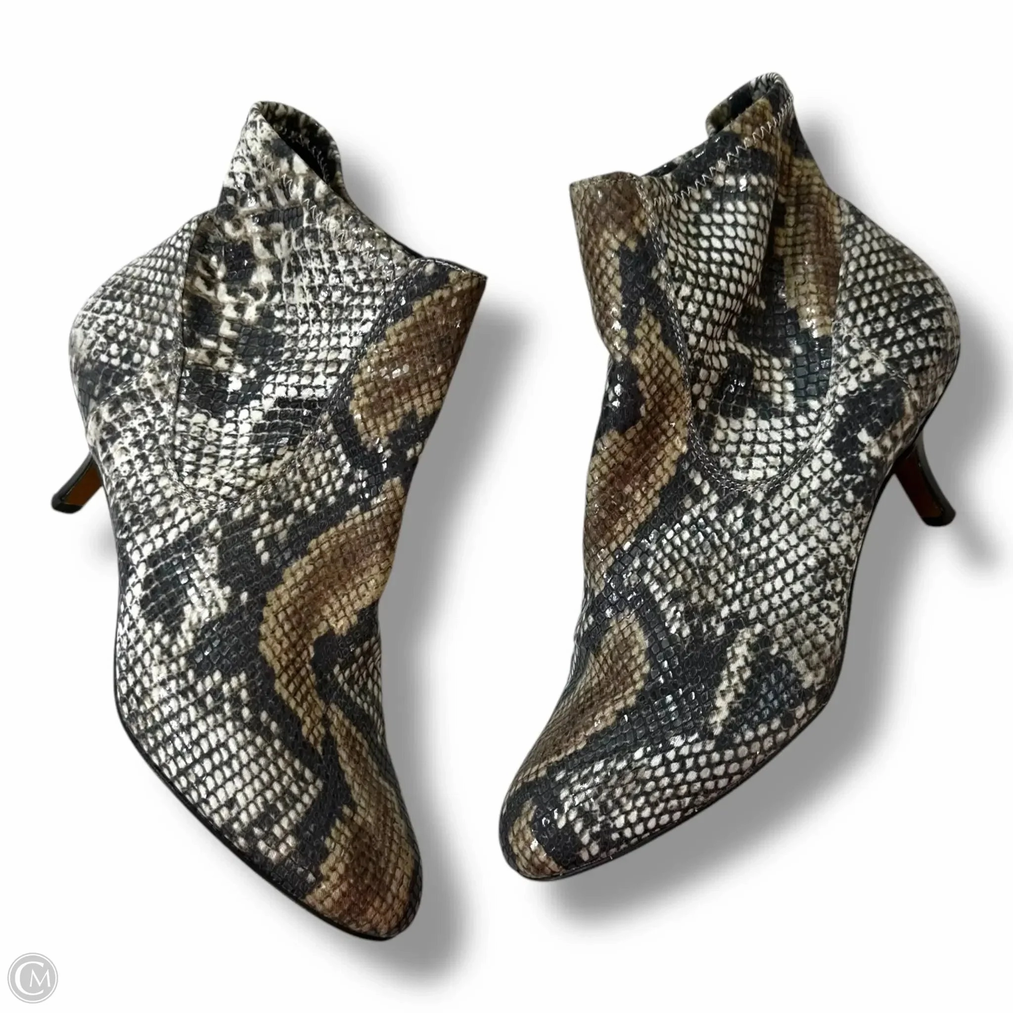 Boots Ankle Heels By Donald Pliner In Snakeskin Print, Size: 8.5