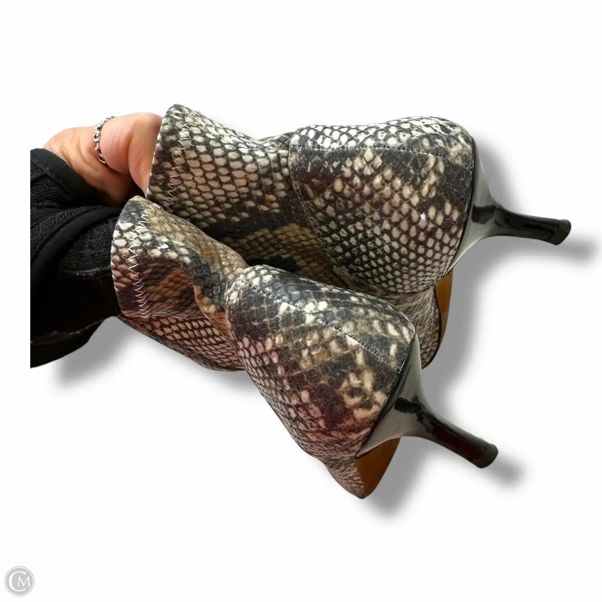 Boots Ankle Heels By Donald Pliner In Snakeskin Print, Size: 8.5