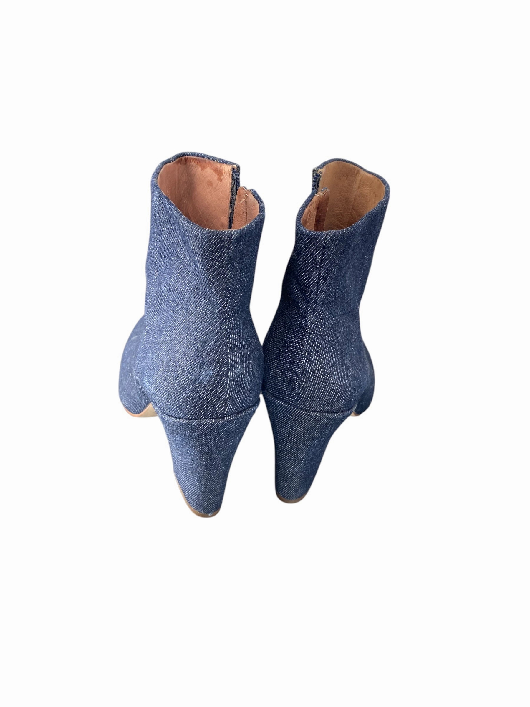 Boots Ankle Heels By Louise Et Cie In Blue Denim, Size: 7.5