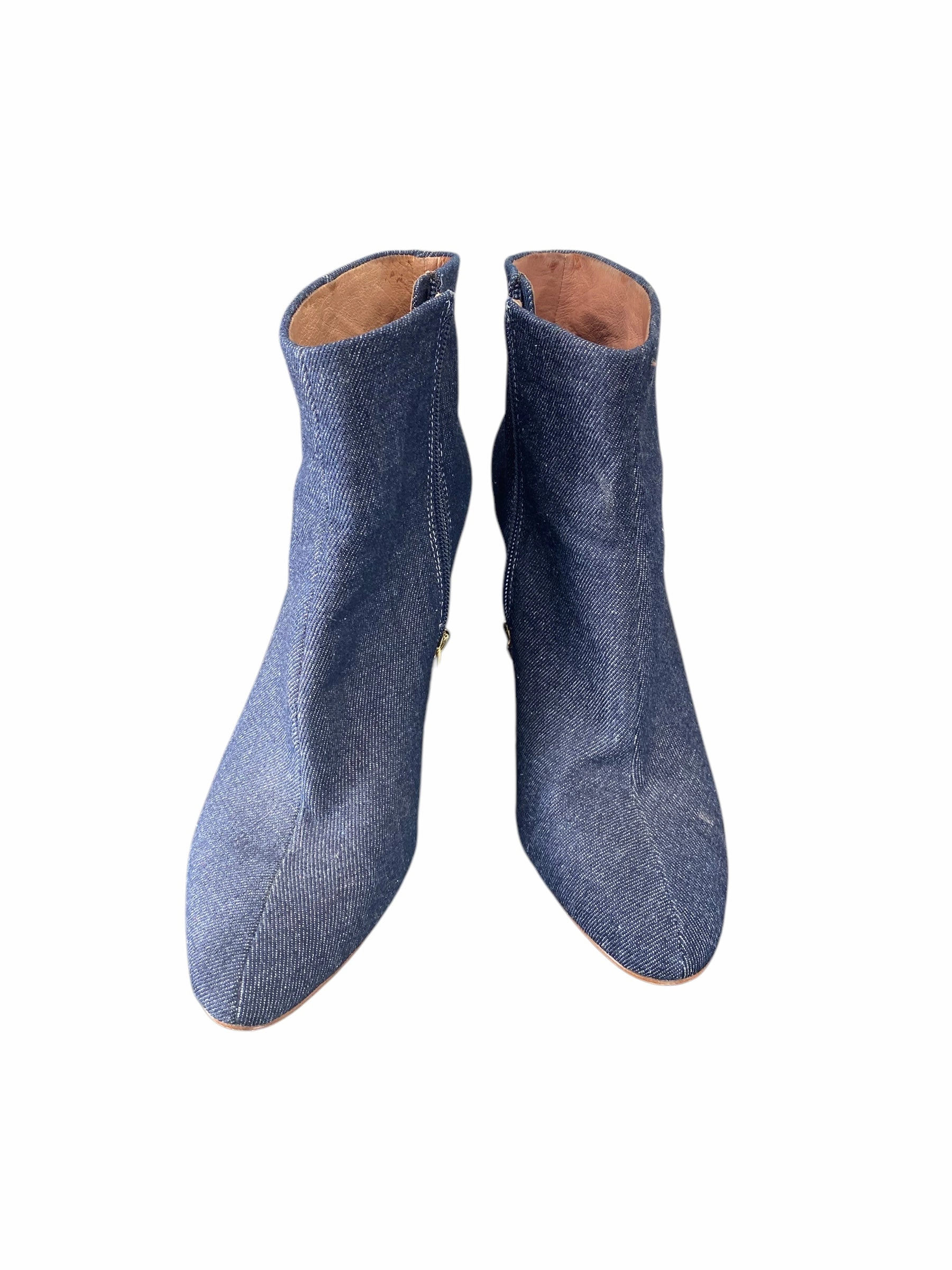 Boots Ankle Heels By Louise Et Cie In Blue Denim, Size: 7.5