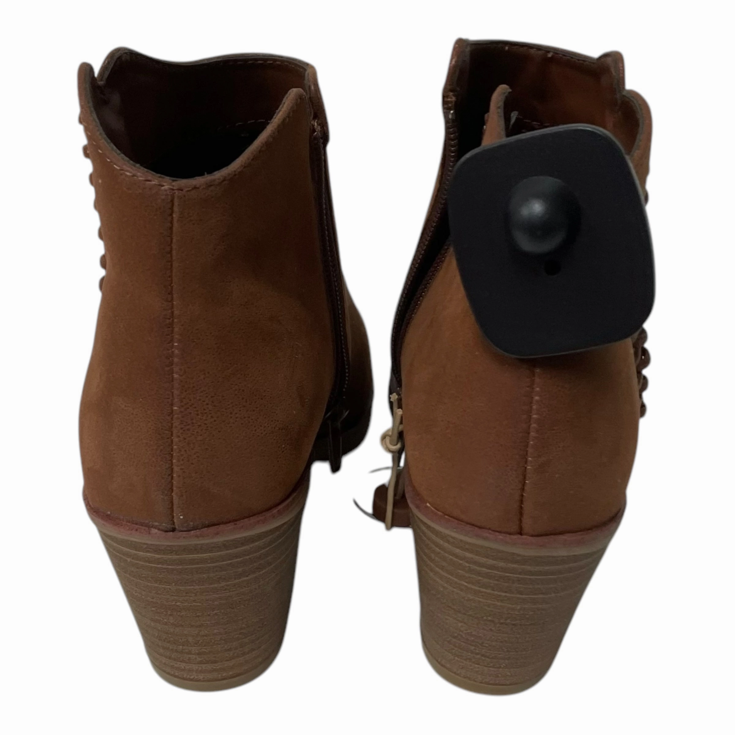 Boots Ankle Heels By Mia In Brown, Size: 6
