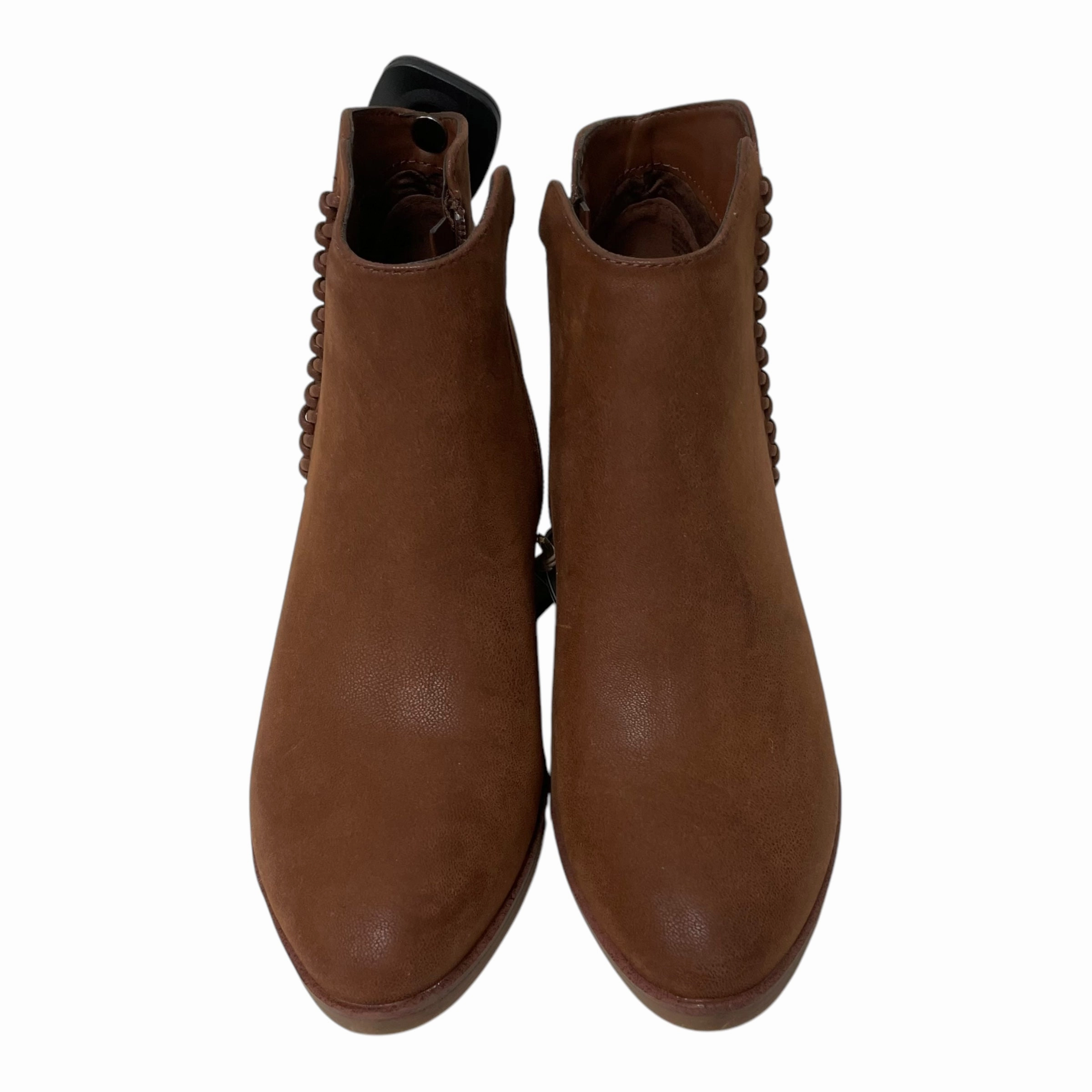 Boots Ankle Heels By Mia In Brown, Size: 6
