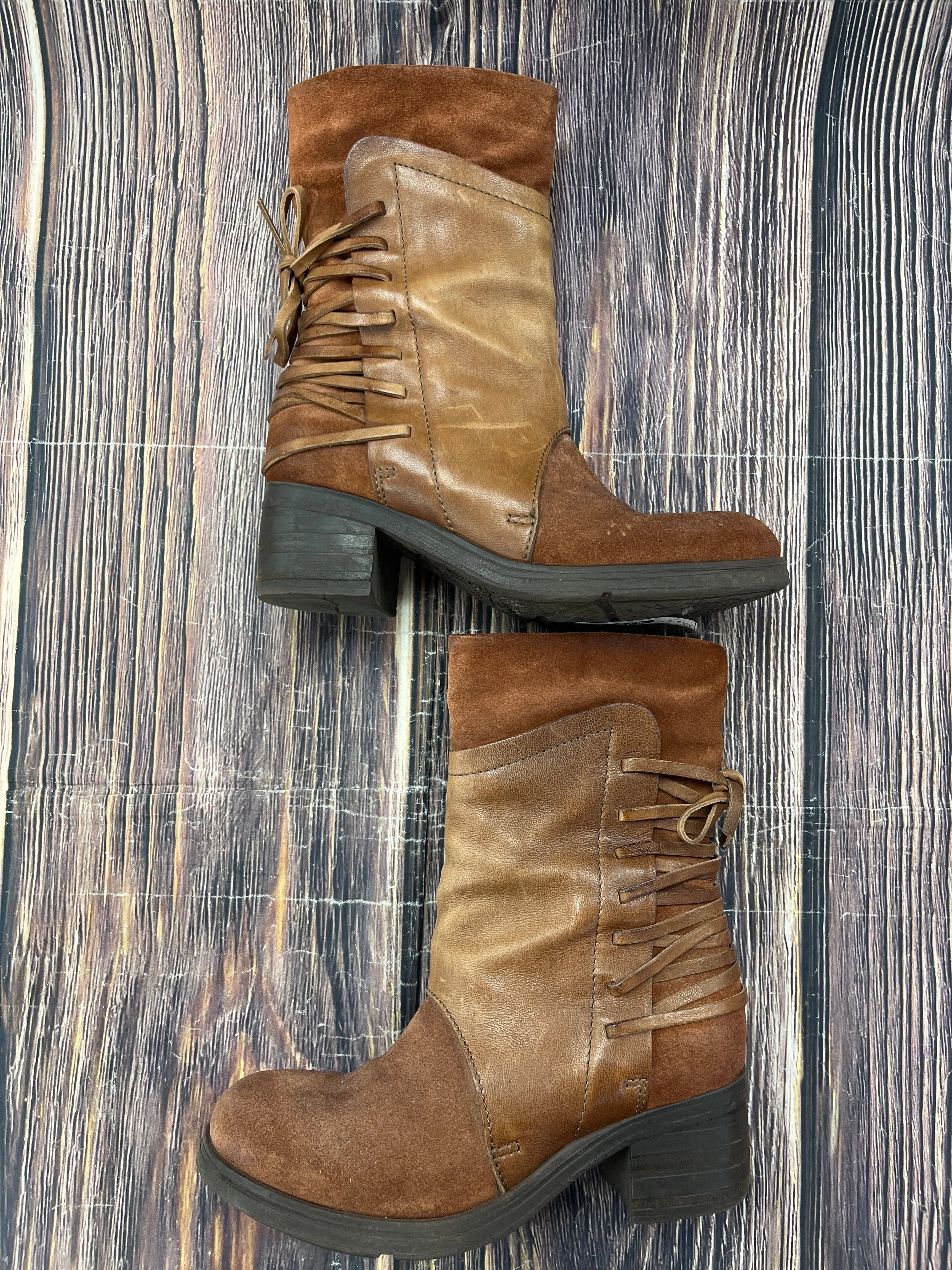 Boots Ankle Heels By Miz Mooz In Rust, Size: 6.5