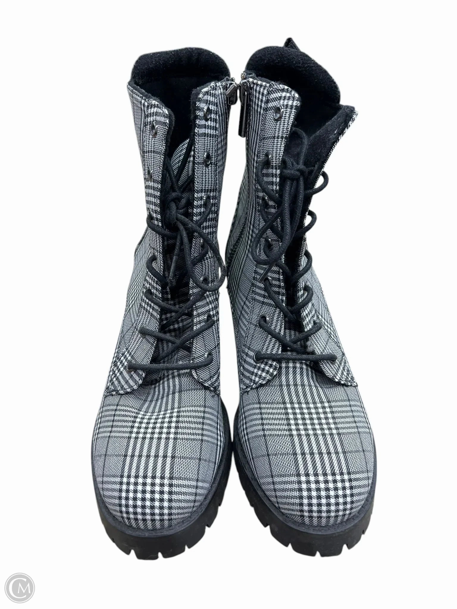 Boots Combat By Clothes Mentor In Black & White, Size: 8.5
