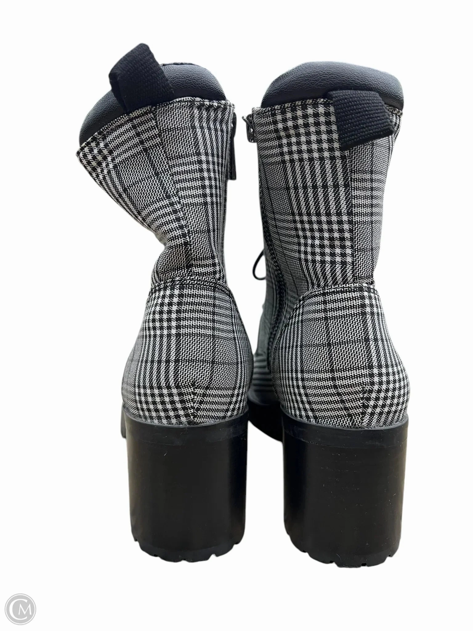 Boots Combat By Clothes Mentor In Black & White, Size: 8.5