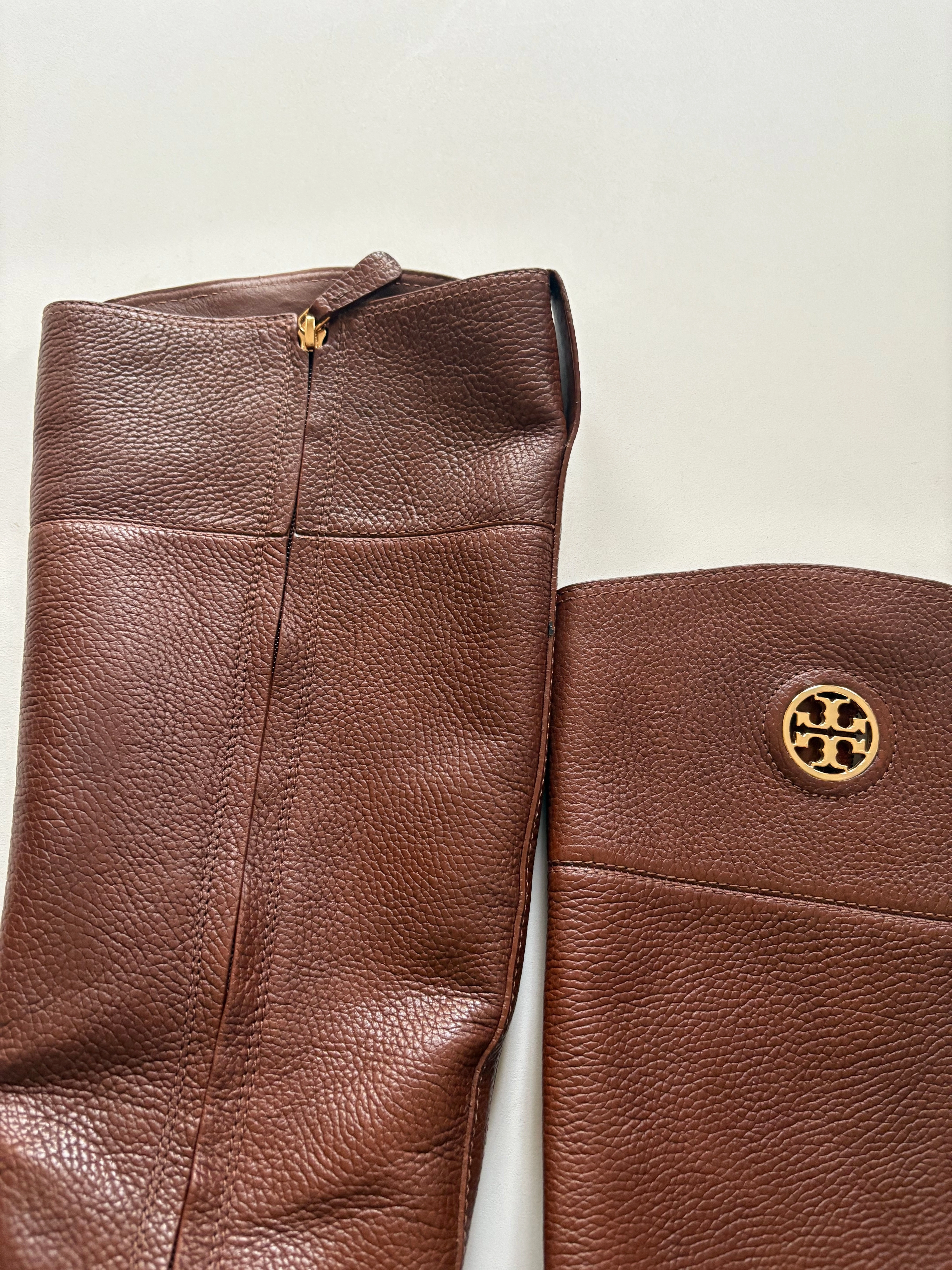 Boots Knee Flats By Tory Burch In Brown, Size: 9.5