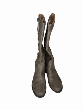 Boots Knee Heels By Clothes Mentor In Grey, Size: 8.5