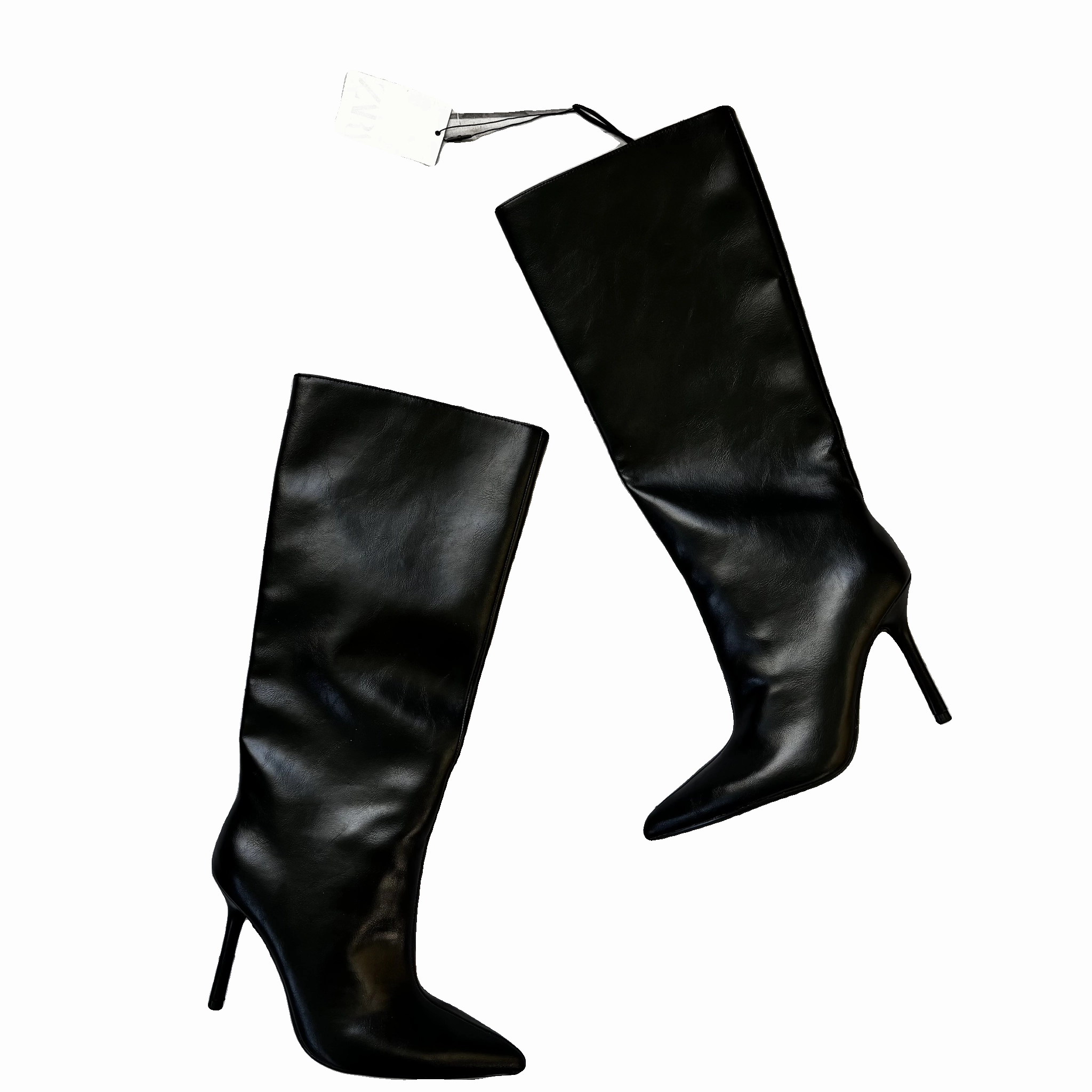 Boots Knee Heels By Zara In Black, Size: 6.5