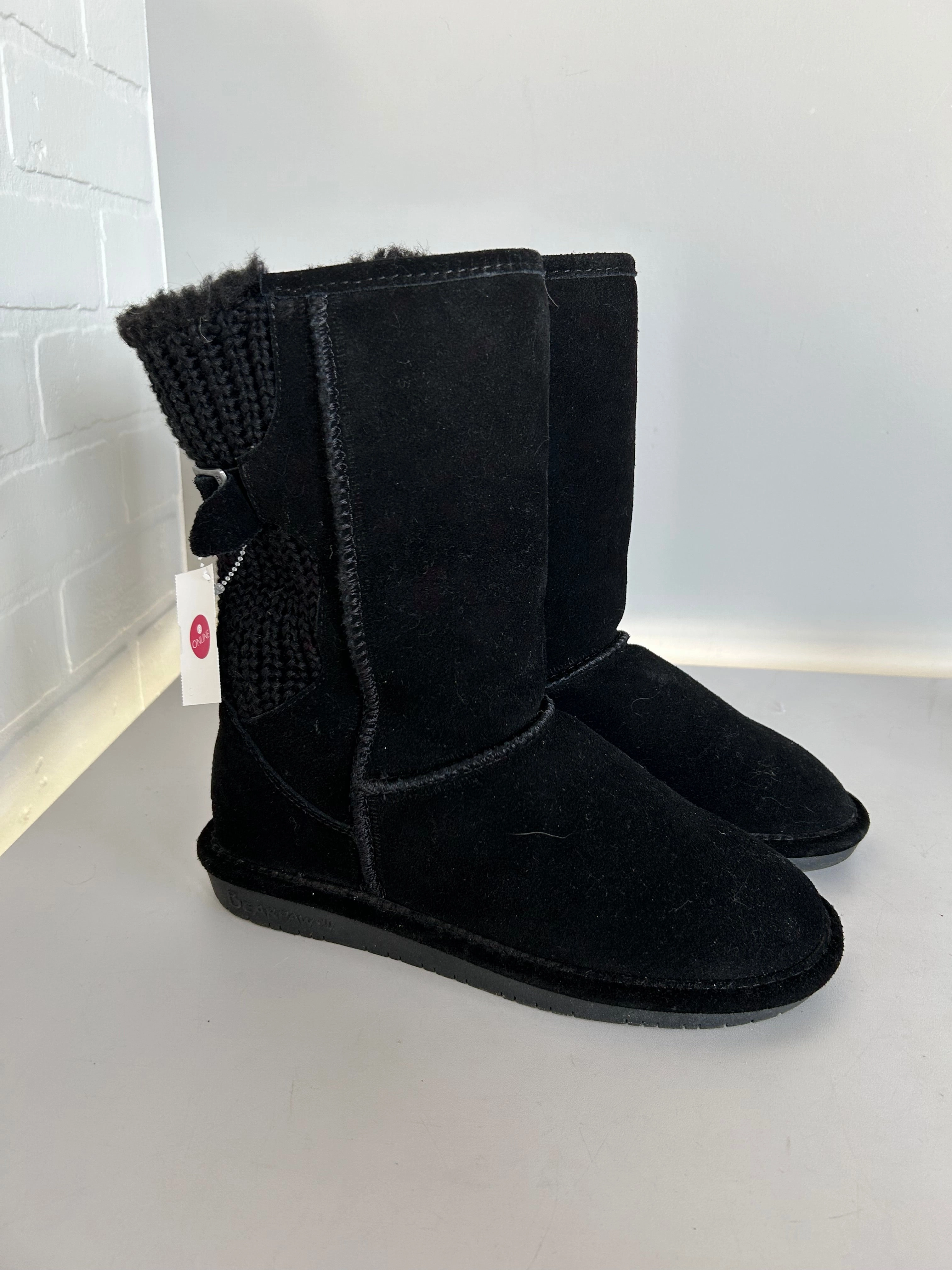 Boots Mid-calf Flats By Bearpaw In Black, Size: 8