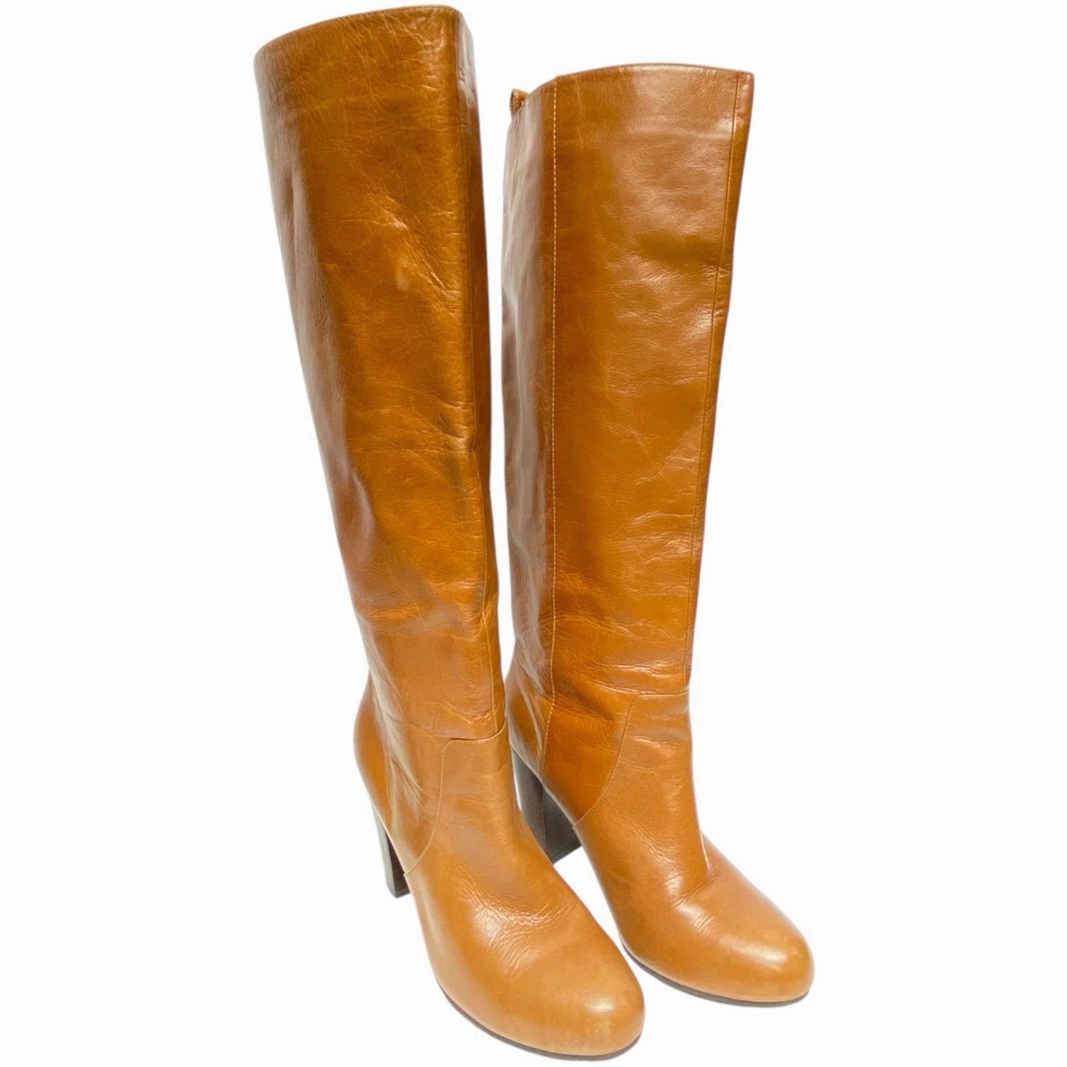 Boots Mid-calf Heels By Elaine Turner In Brown, Size: 8.5