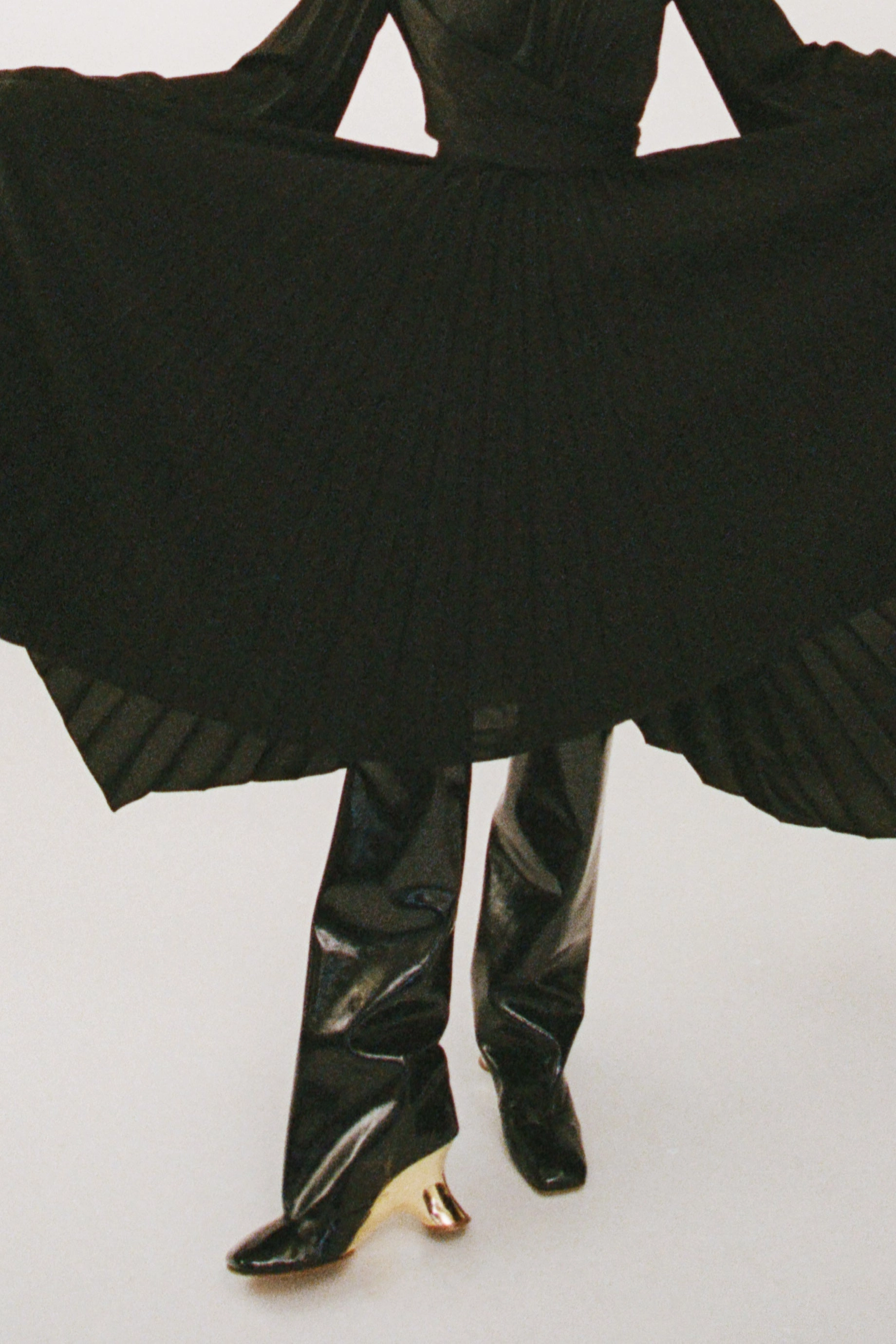 Christy High Boots With Silver And Gold Wedge Black