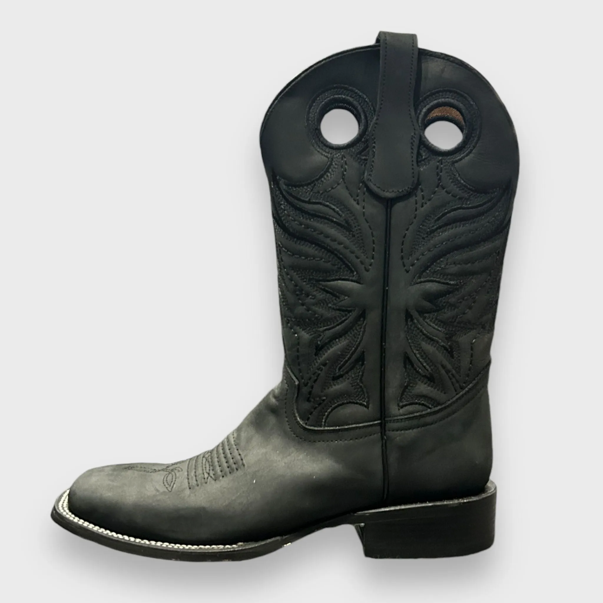 Circle G by Corral Mens Black Embroidery Pull Holes Boots - L6079