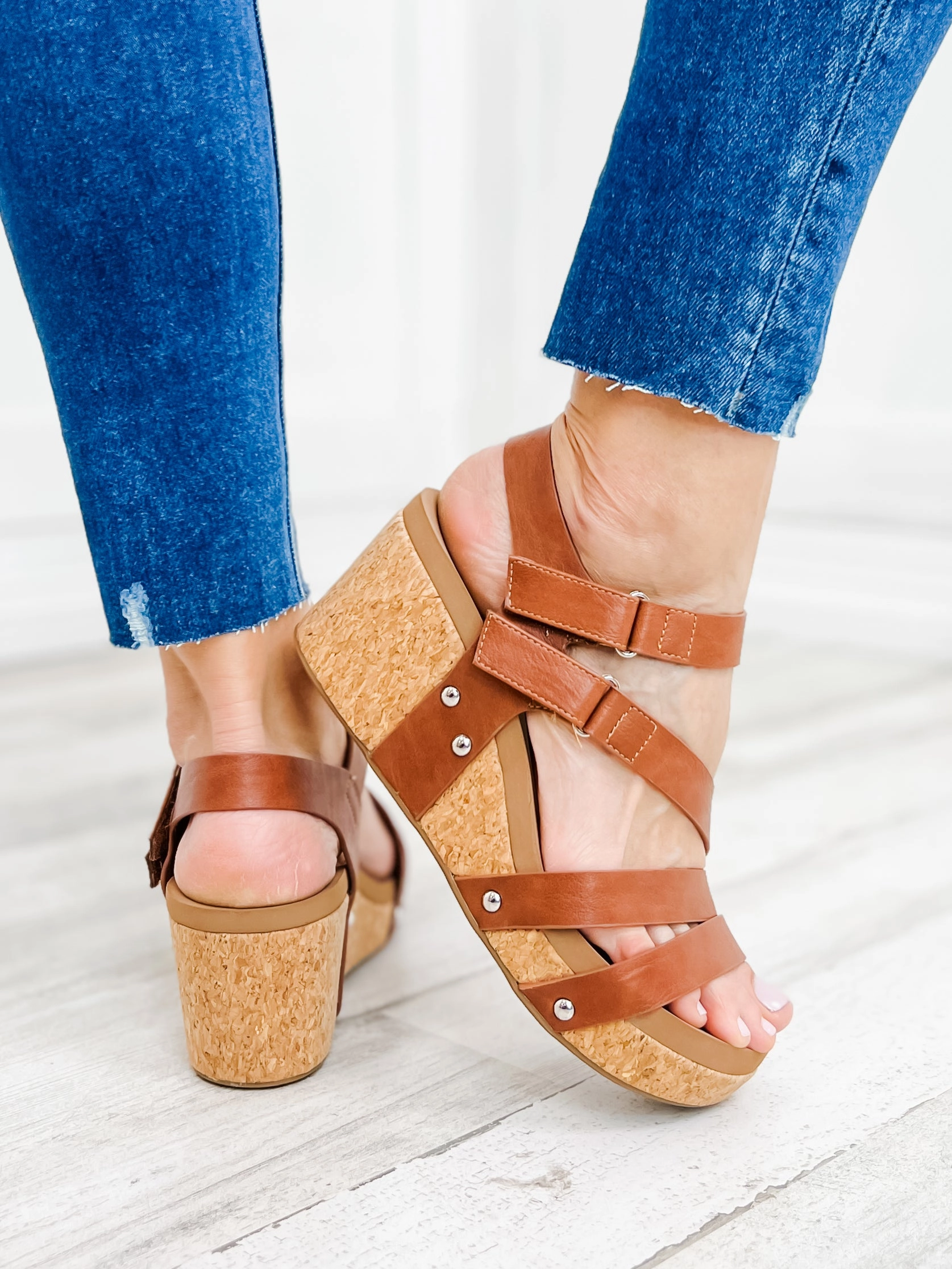 Corky's Giggle Wedge Sandal in Bourban