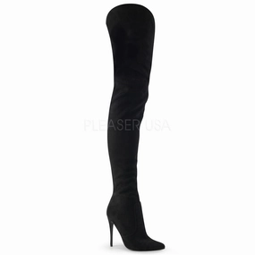 COURTLY-3017  Black Faux Suede