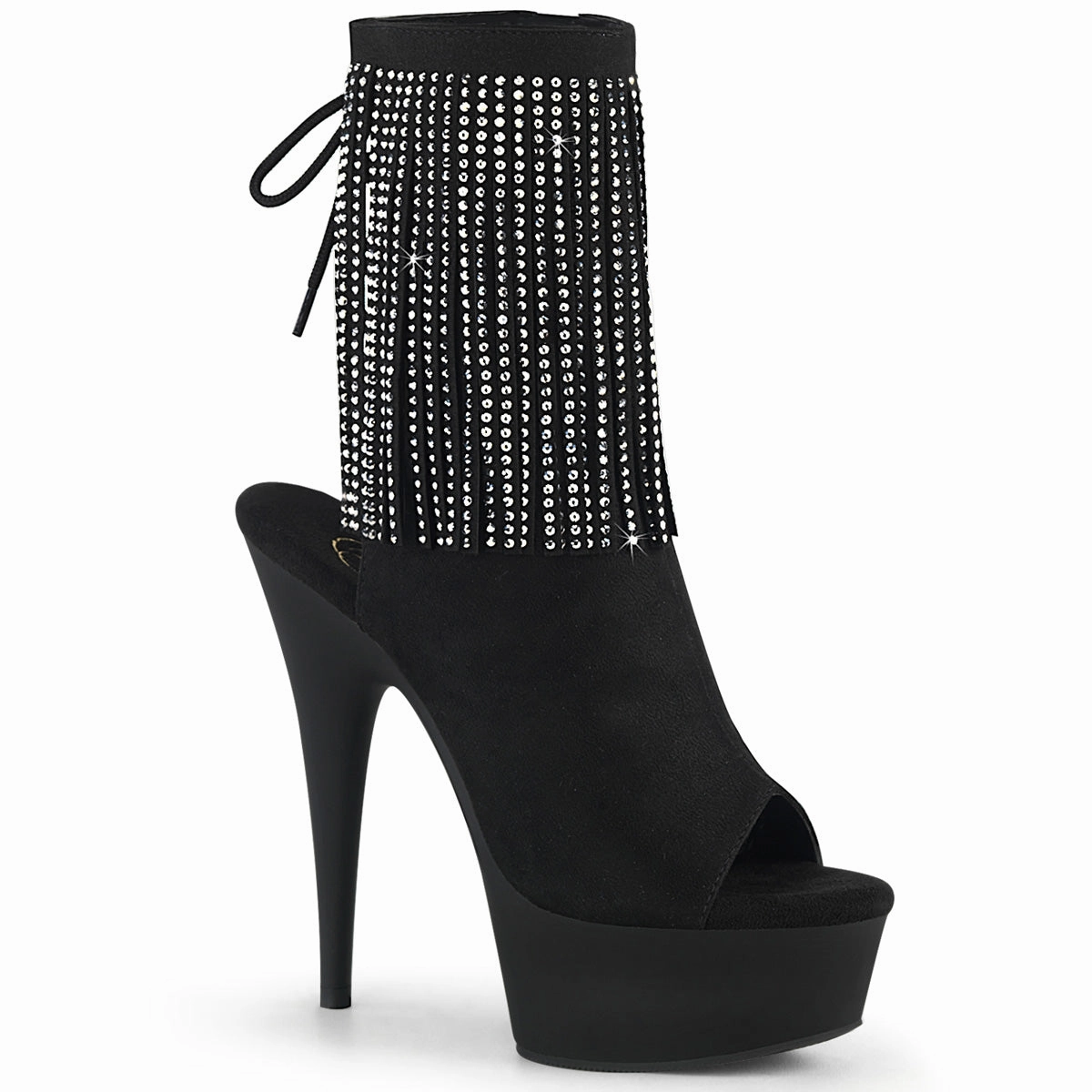 DELIGHT-1018RSF  Black Faux Suede/Black Matte