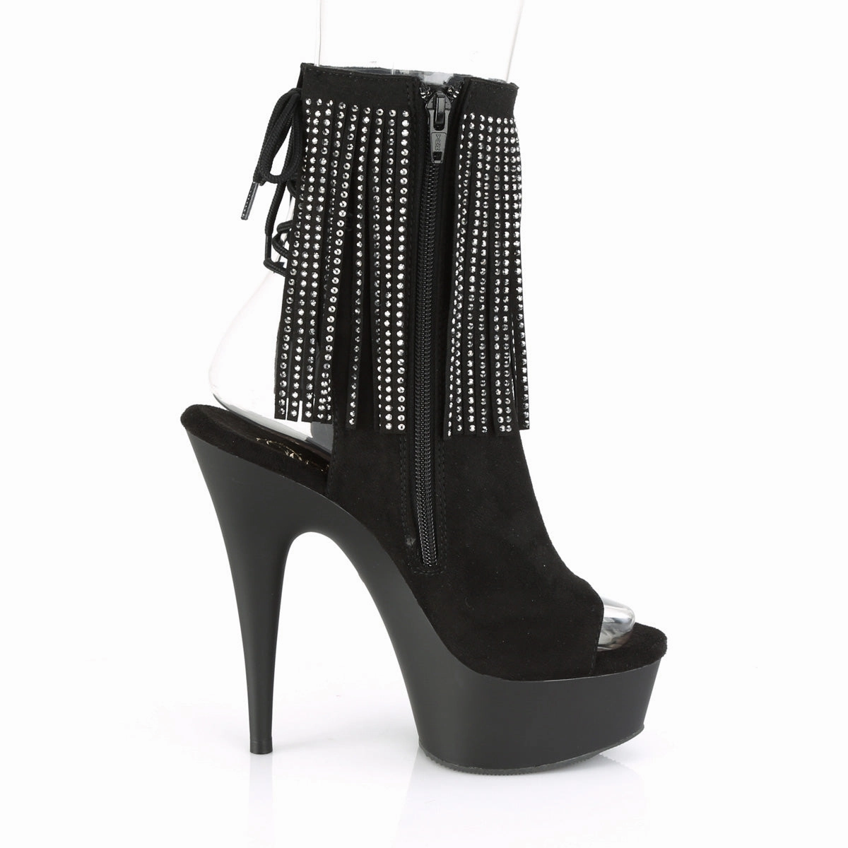 DELIGHT-1018RSF  Black Faux Suede/Black Matte