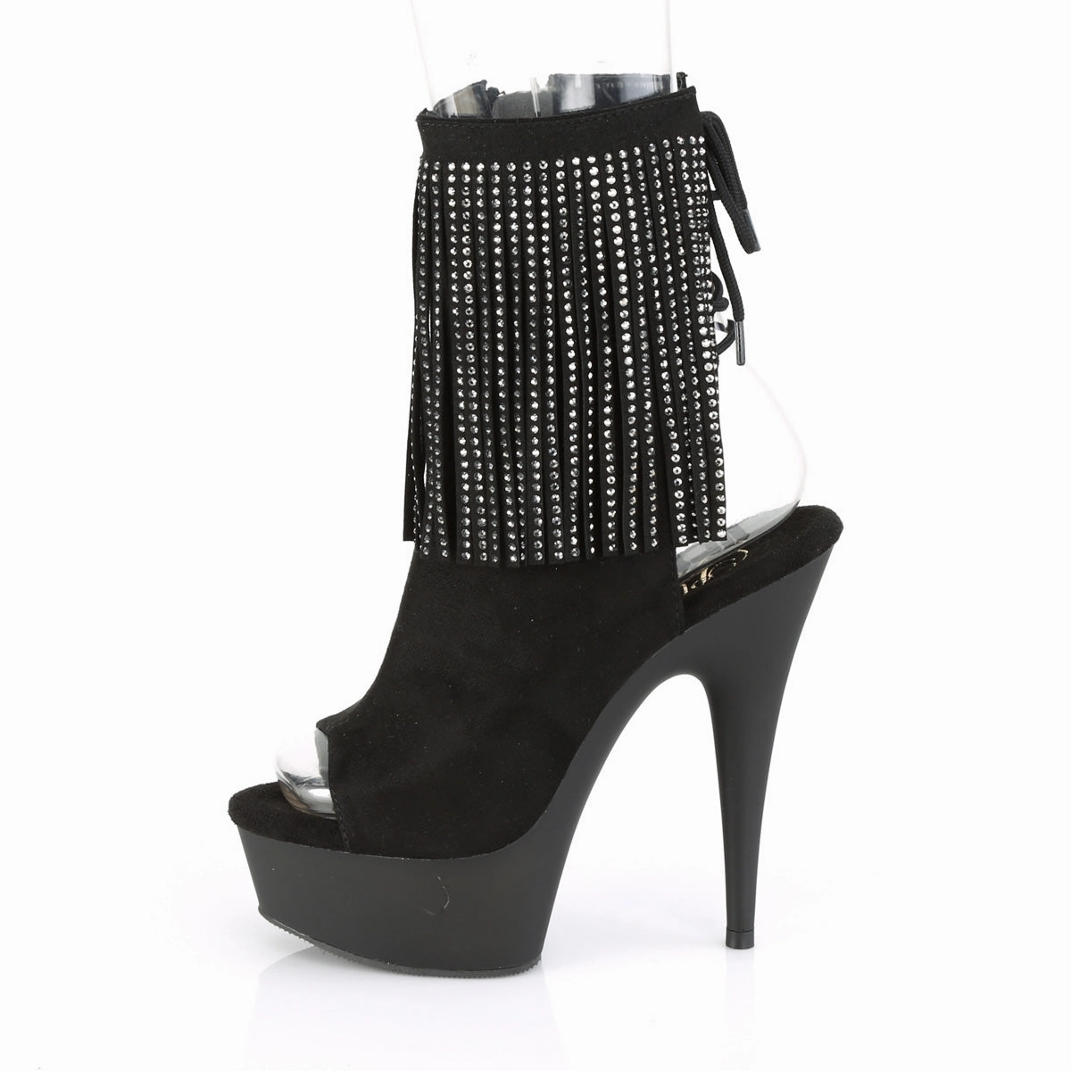 DELIGHT-1018RSF  Black Faux Suede/Black Matte