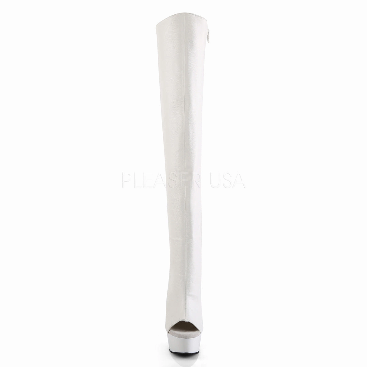 DELIGHT-3019  White Faux Leather/White