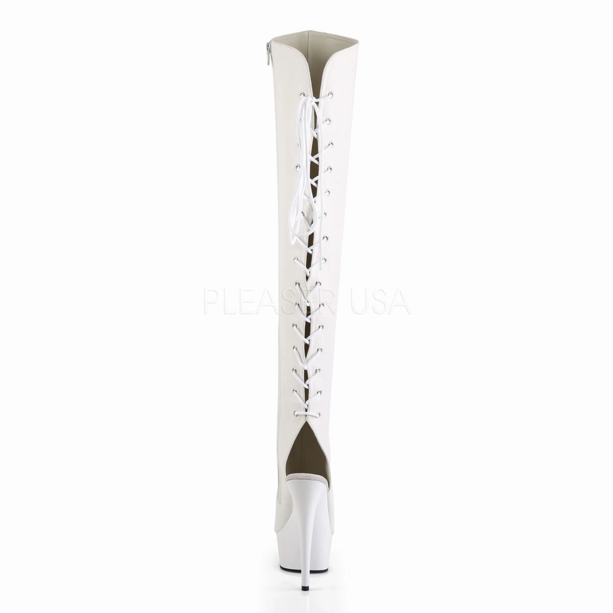 DELIGHT-3019  White Faux Leather/White