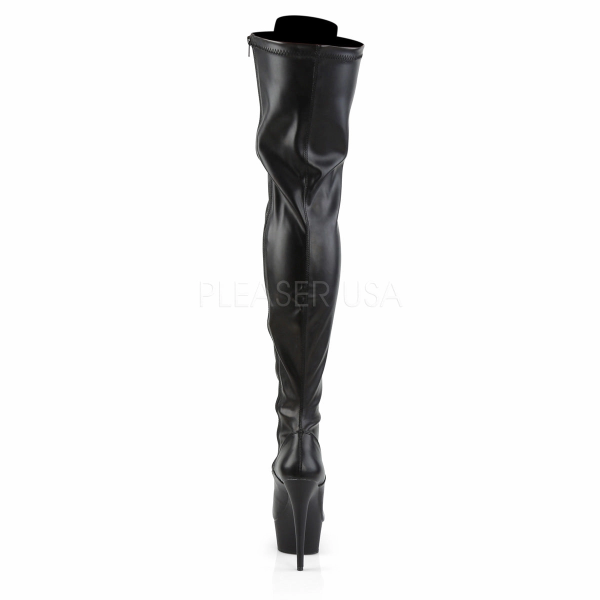 DELIGHT-3023  Black Str Faux Leather/Black Matte