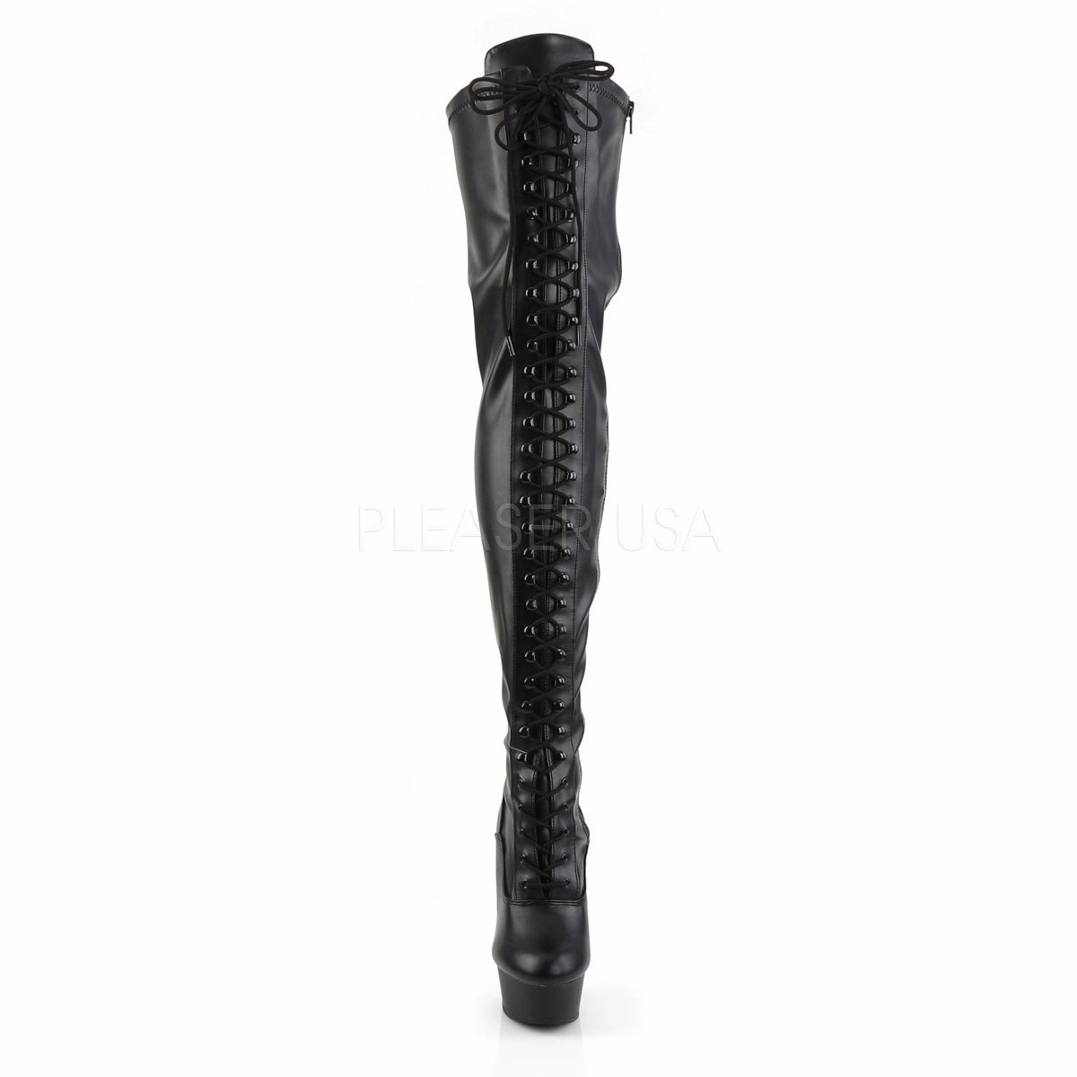 DELIGHT-3023  Black Str Faux Leather/Black Matte