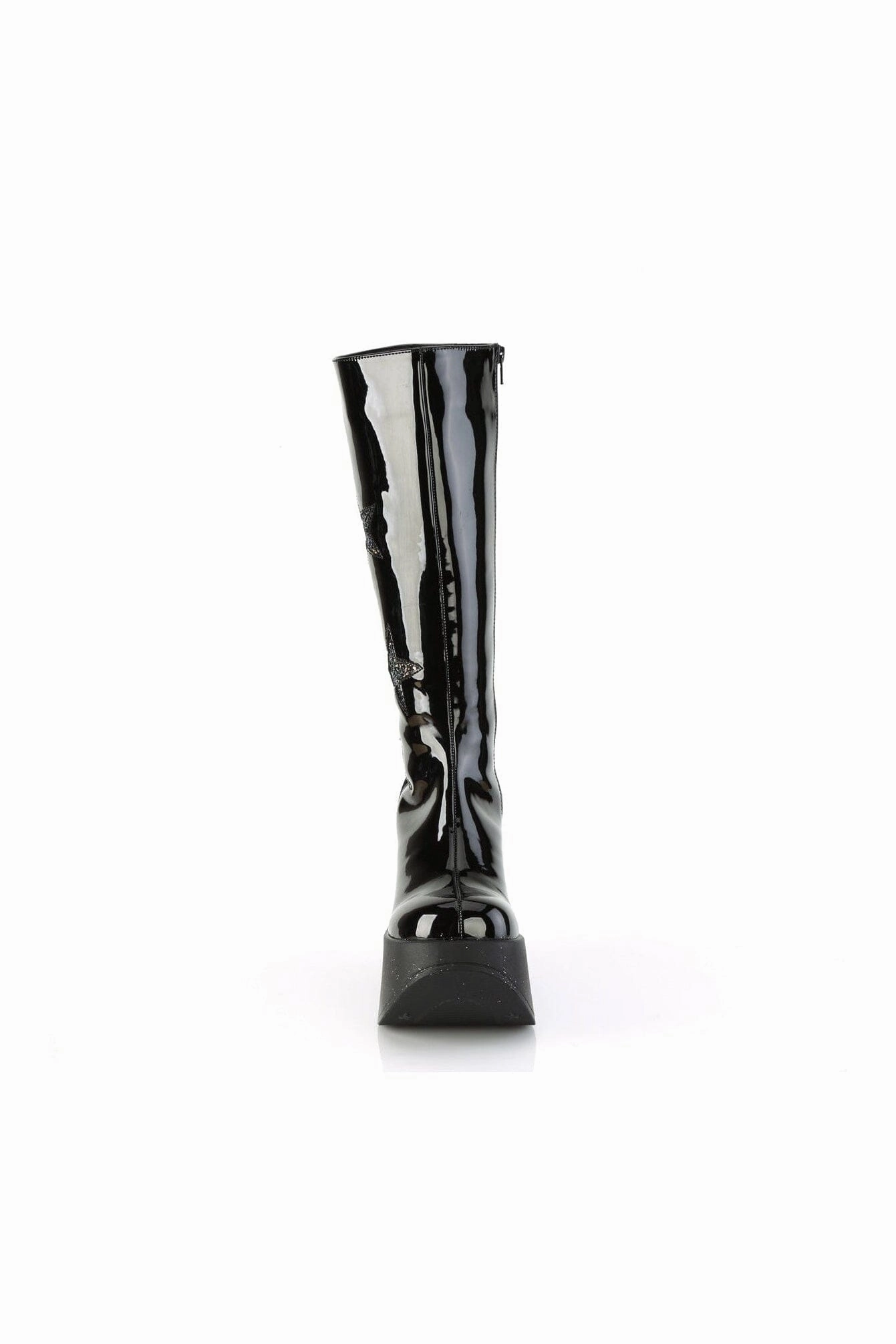 DYNAMITE-218 Black Glitter Knee Boot