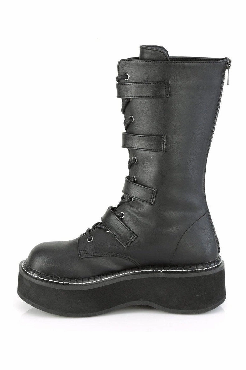 EMILY-322 Knee Boot | Black Faux Leather