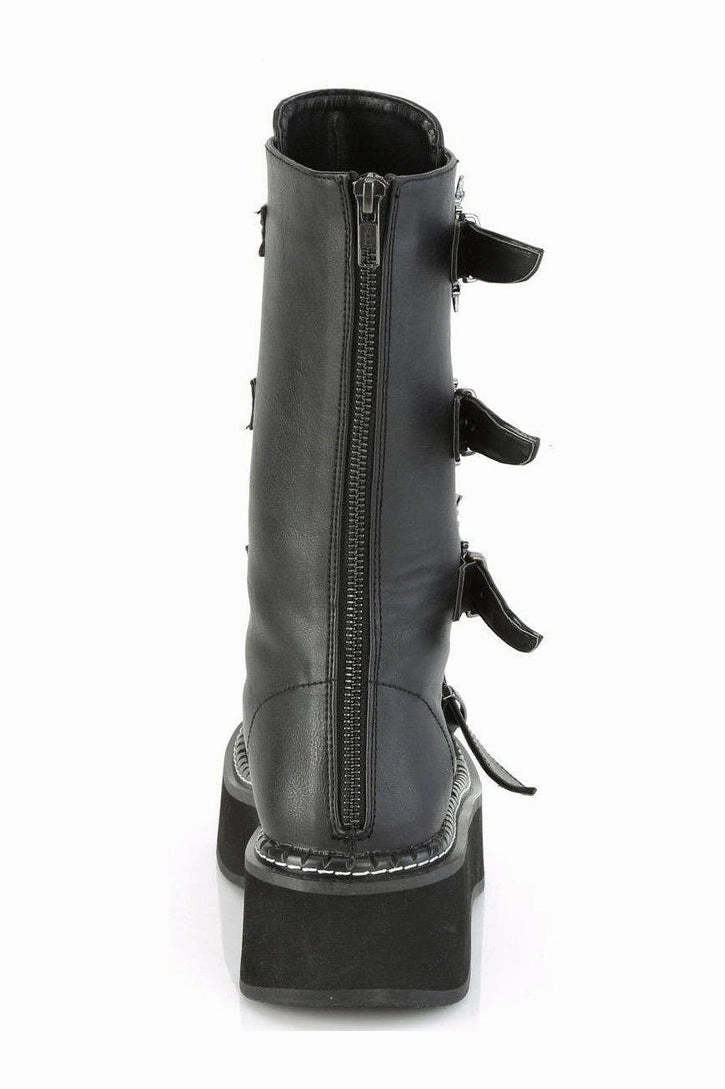 EMILY-322 Knee Boot | Black Faux Leather