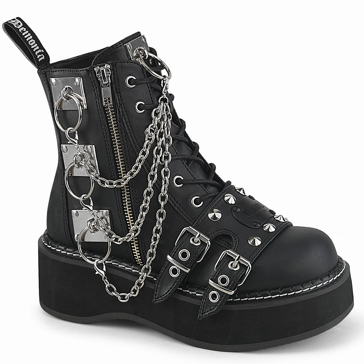 EMILY-57  Black Vegan Leather