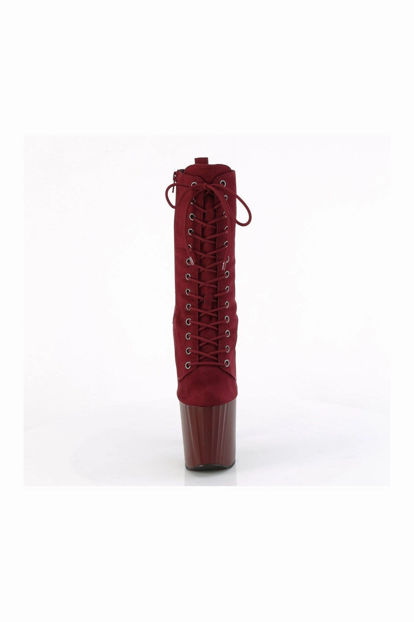 ENCHANT-1040 Burgundy Faux Suede Knee Boot