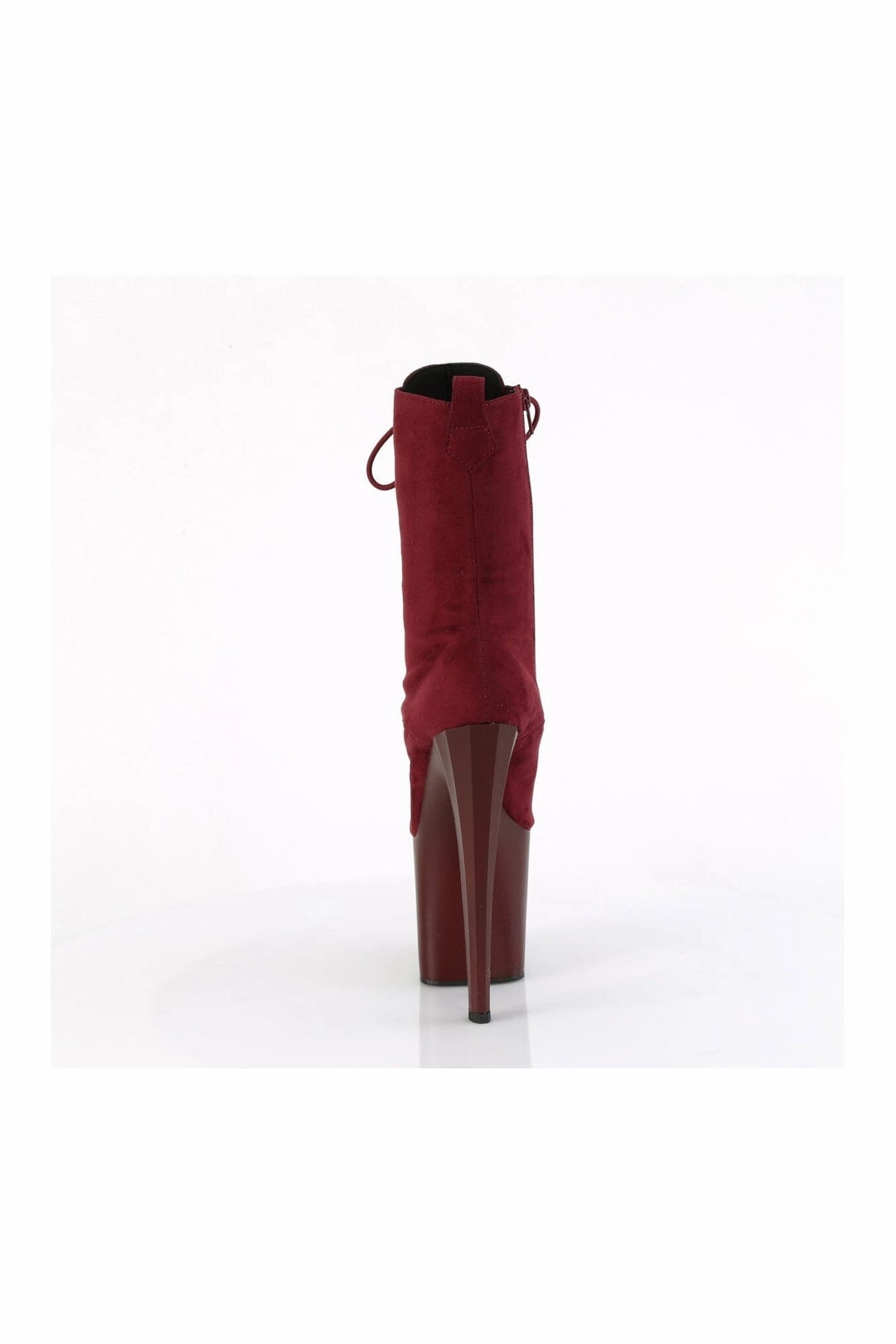 ENCHANT-1040 Burgundy Faux Suede Knee Boot