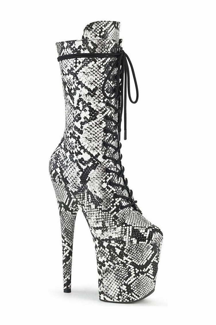 FLAMINGO-1050SP Exotic Boot | Black Faux Leather