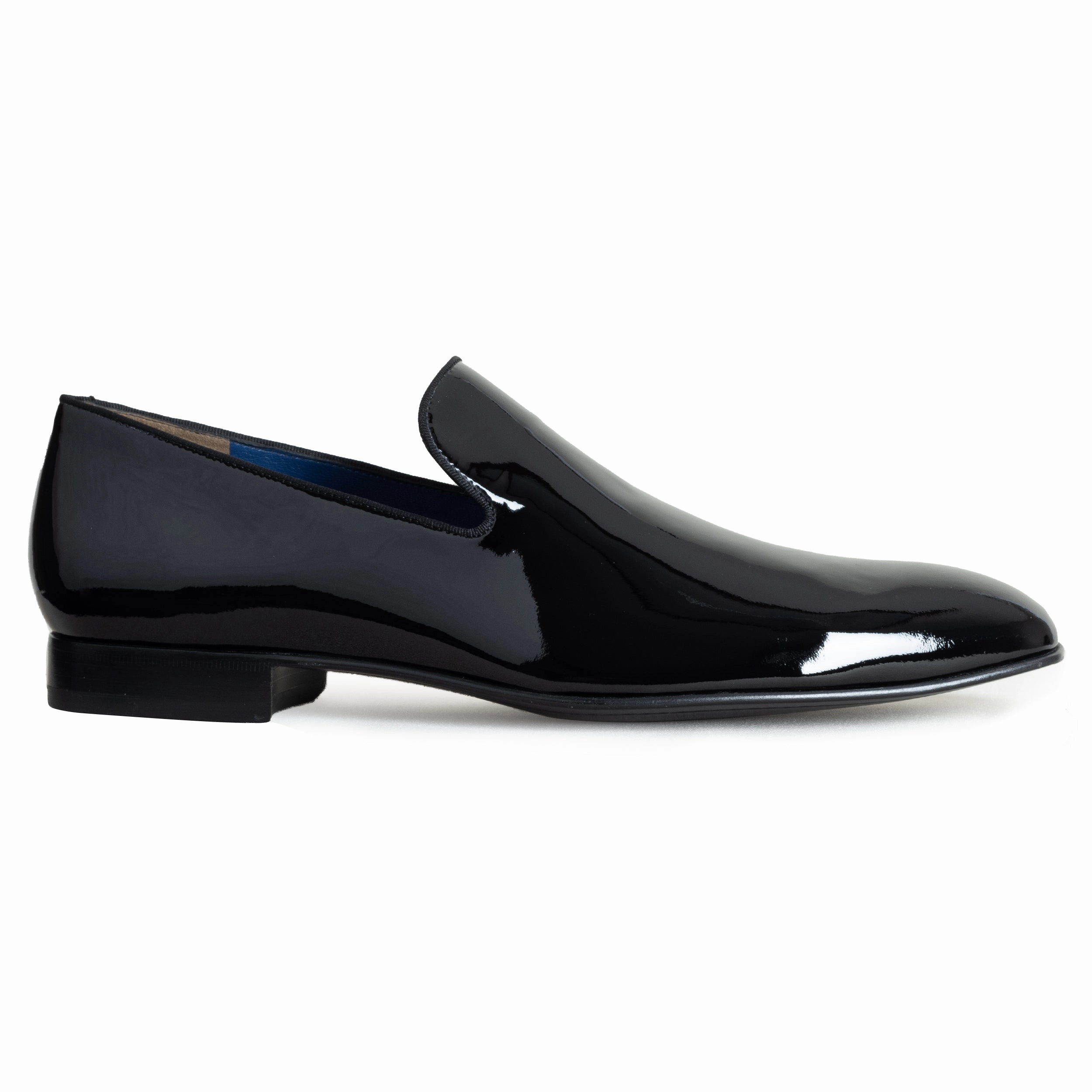 Men´s black patent tuxedo-slip on loafers