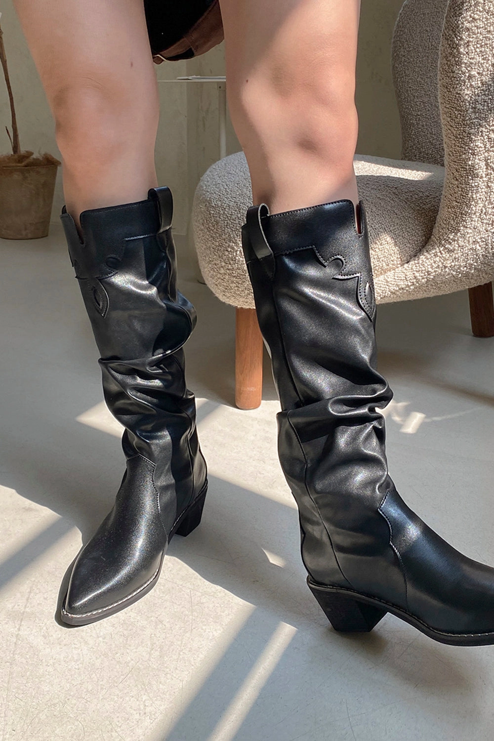 Mia Ruched Western Boots