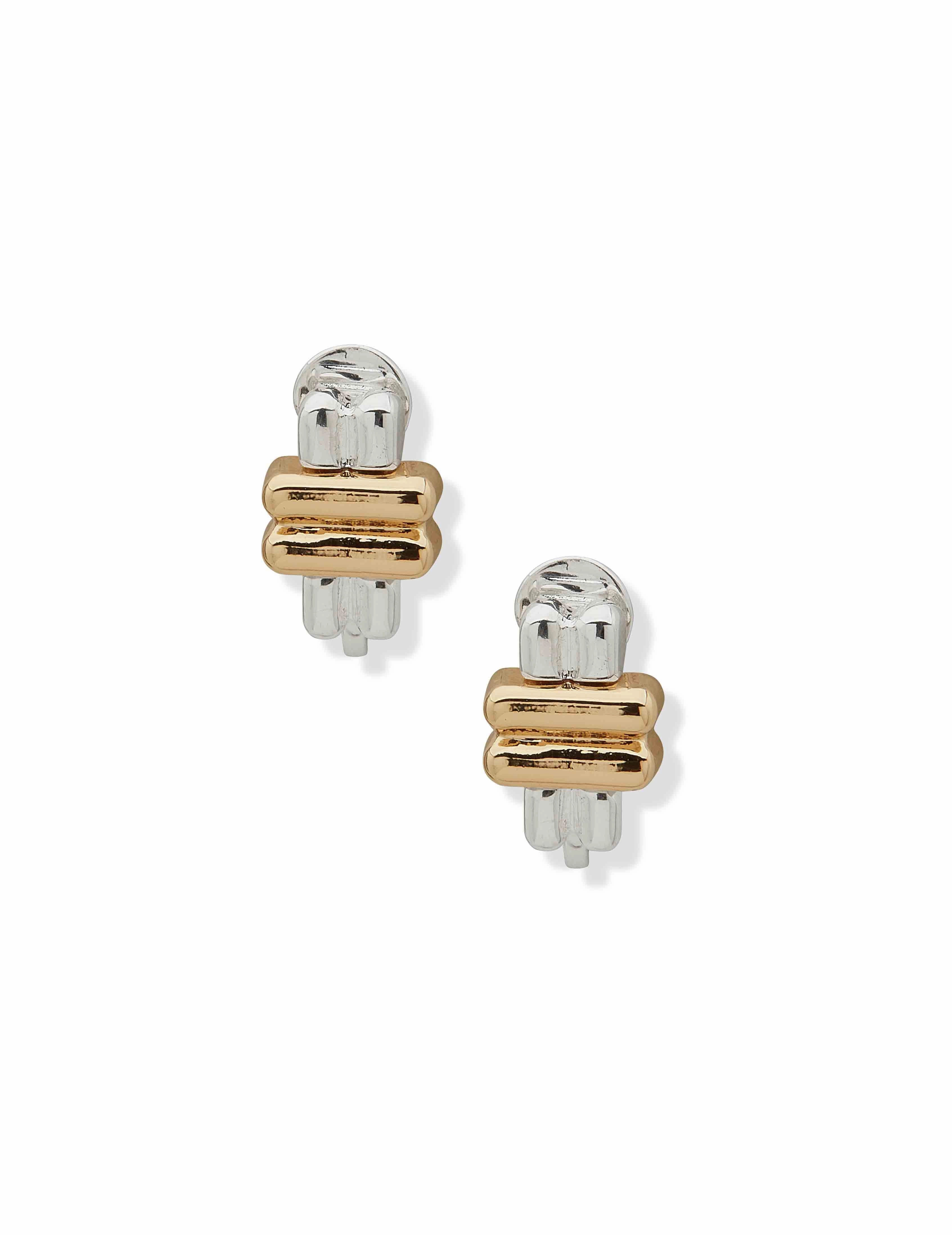 Mixed Metal Stud Earring